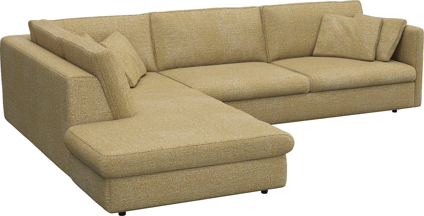 FLEXLUX Hoekbank Lovane, elegant en tijdloos, comfortabel, L-vorm Zacht en zeer comfortabel, grote zitdiepte op koudschuim, inclusief sierkussen