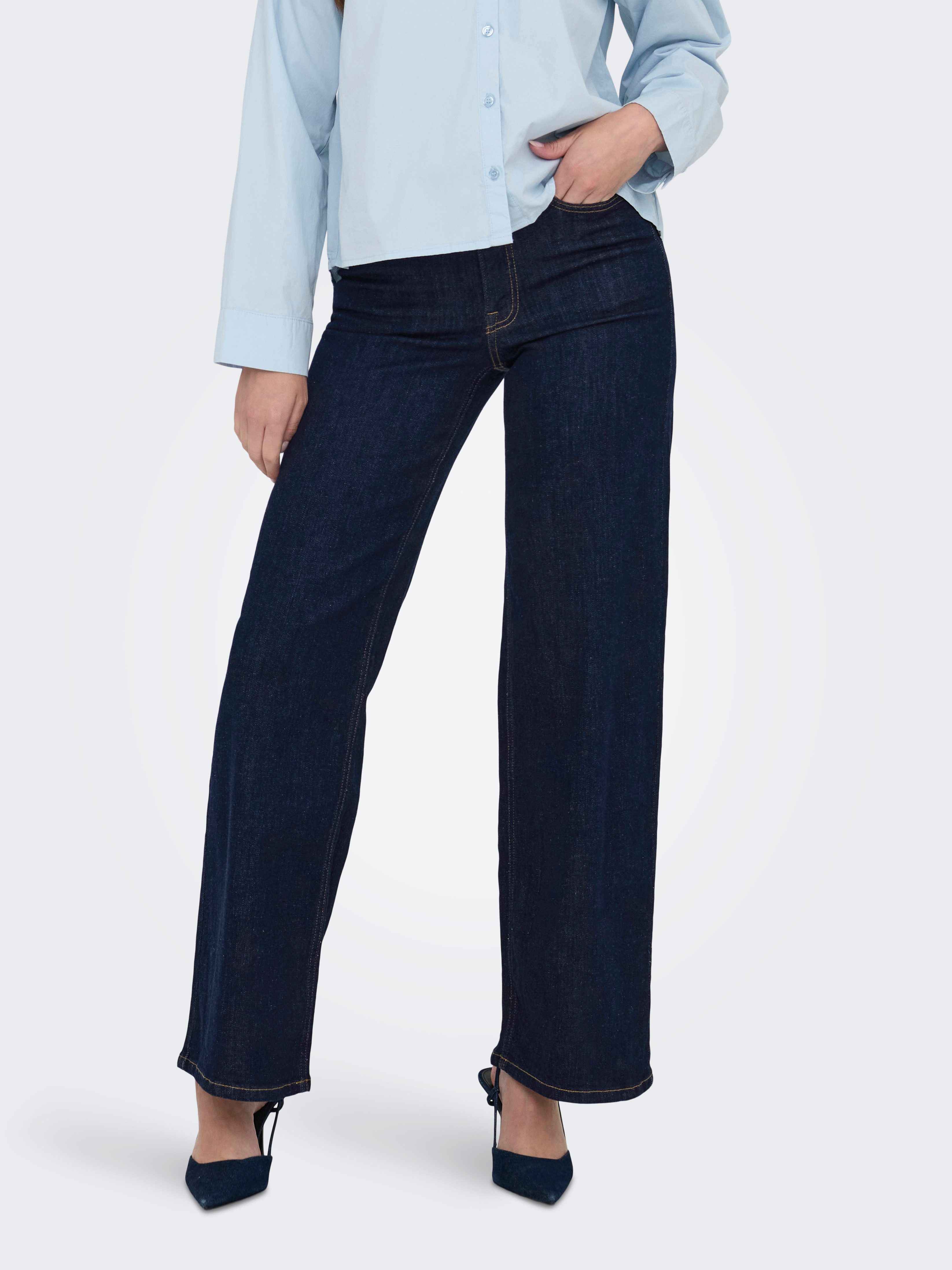 JDY High-waist jeans JDYFELINA-FINA HW WIDE RINSE JNSDNM NOOS dames high waisted jeans maat M (38) blauw