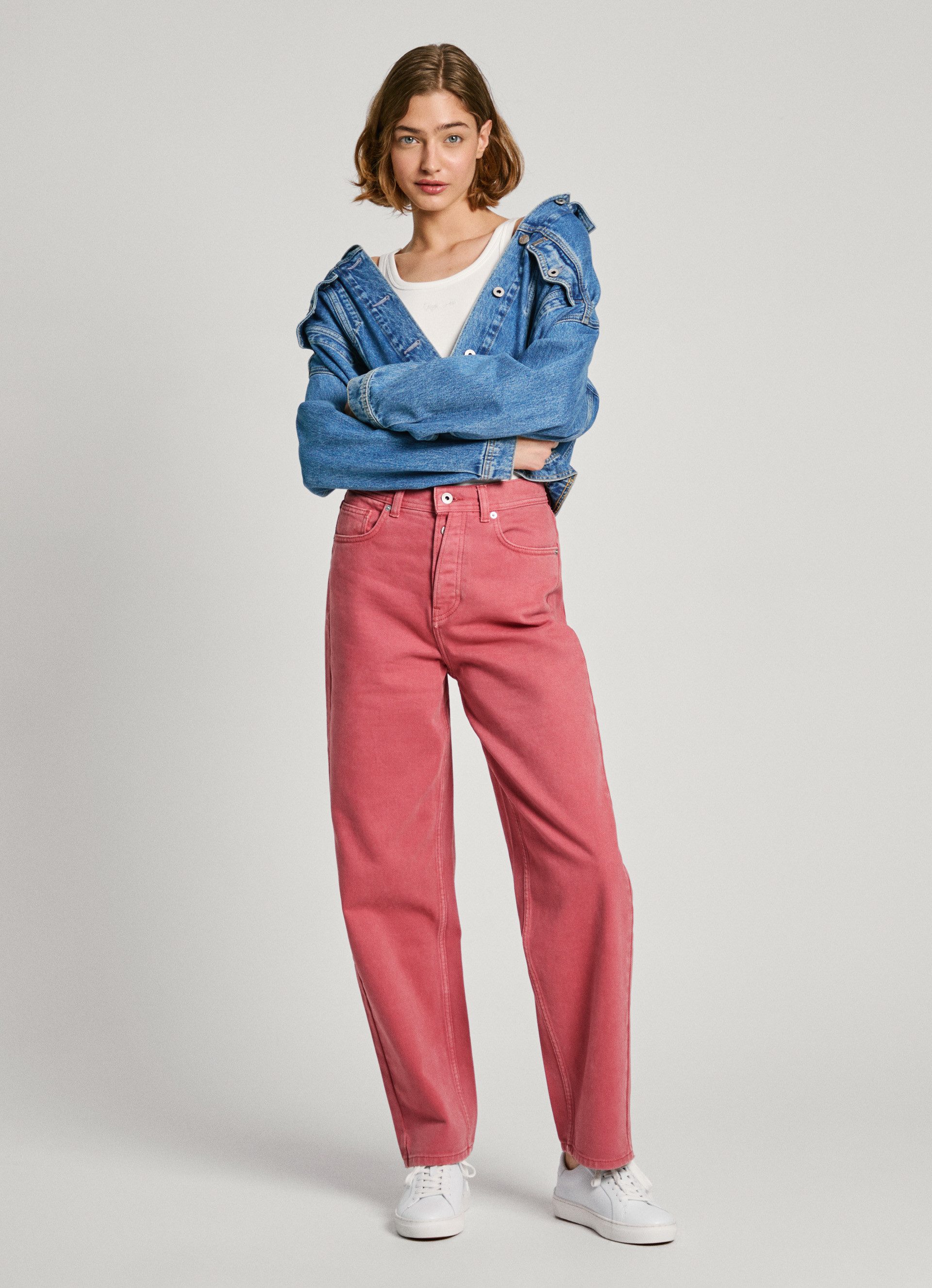 Pepe Jeans High-waist jeans BARREL JEANS UHW met wijde pijpen van katoen-denim
