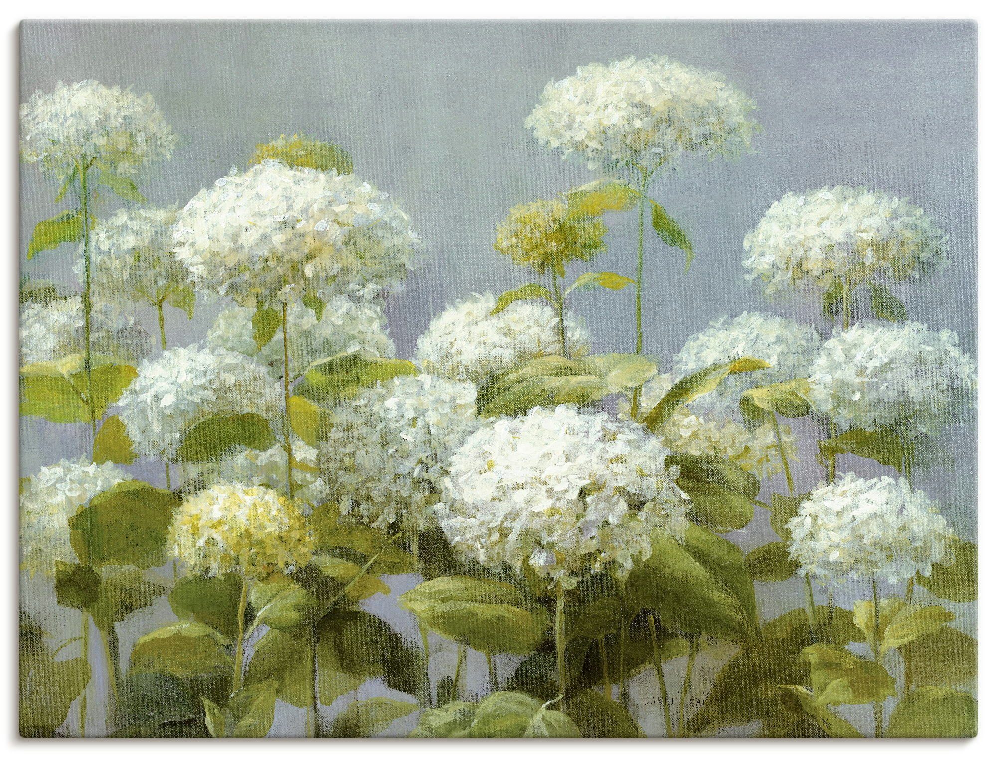 Artland Artprint Witte hortensia's tuin als artprint op linnen, poster, muursticker in verschillende maten