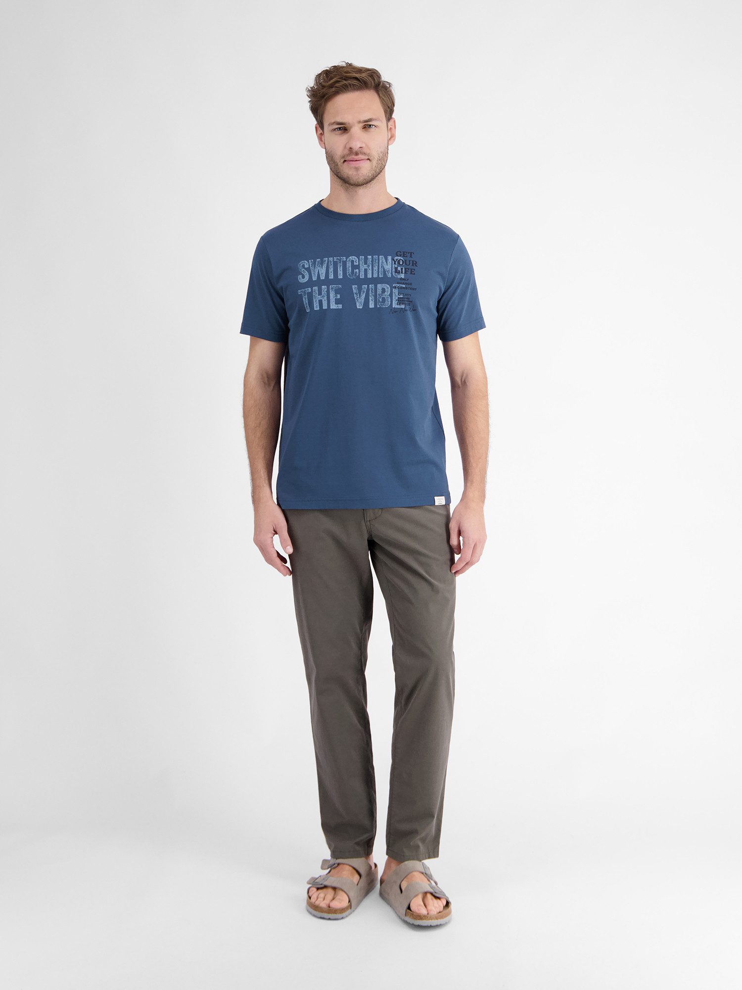 Lerros T-shirt LERROS heren T-shirt met borst-print