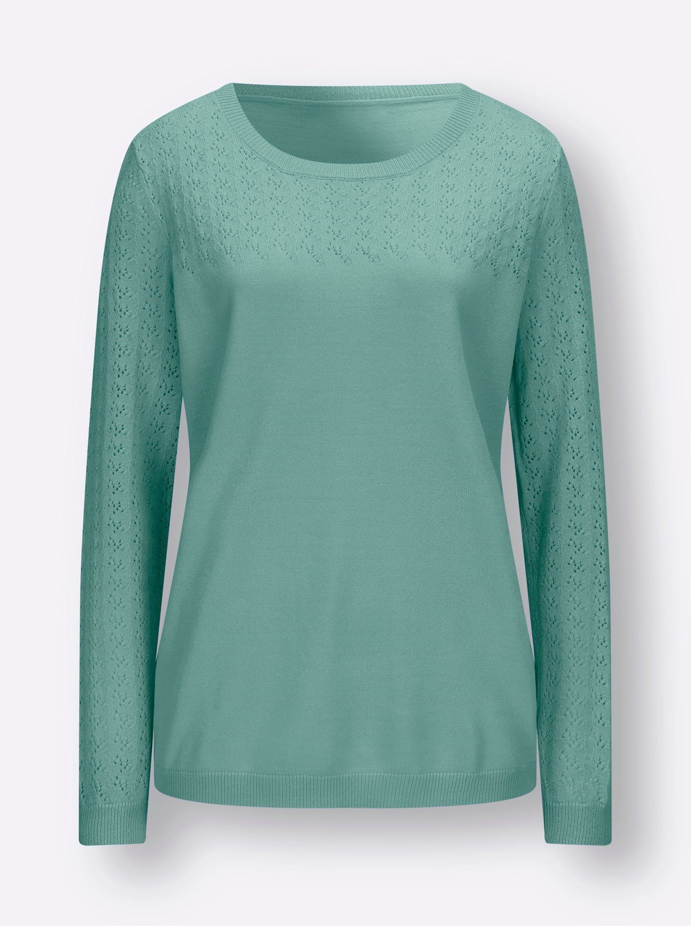 Classic Basics Trui met ronde hals Ajourtrui