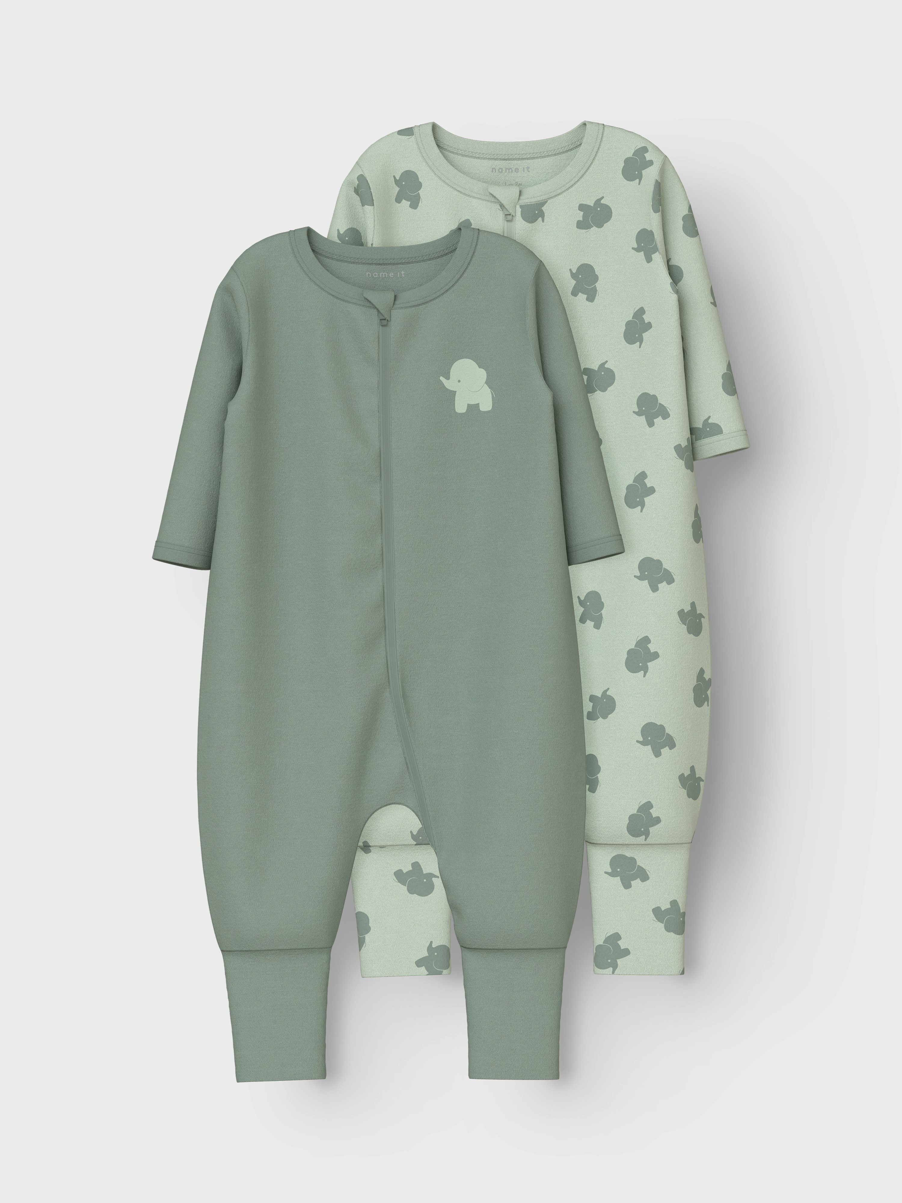 Name It Pyjama NBMNIGHTSUIT 2P ZIP FF SEA ELEPHANT NOOS (set 2-delig)