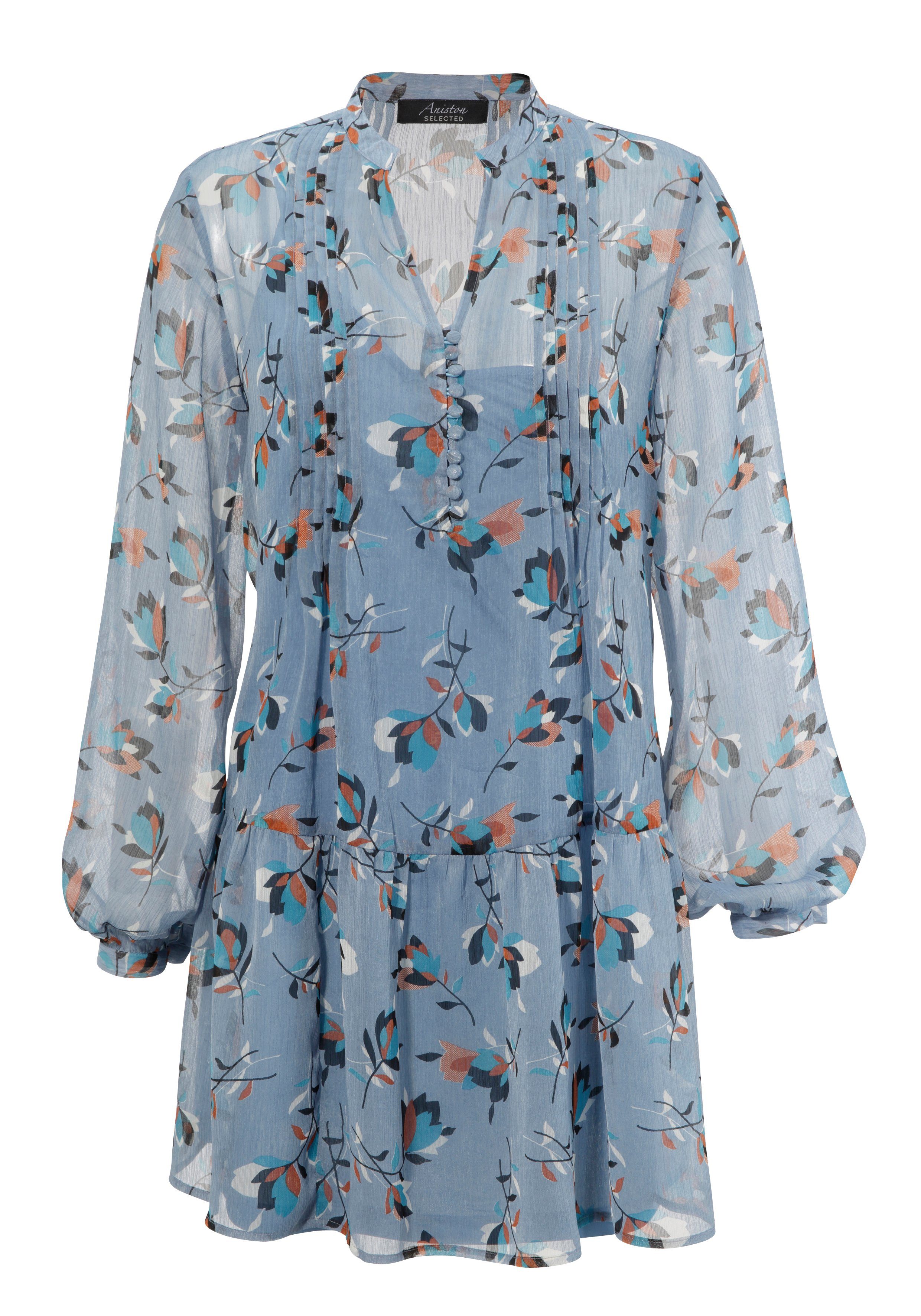 Aniston SELECTED Lange blouse met decoratieve biesgarnering