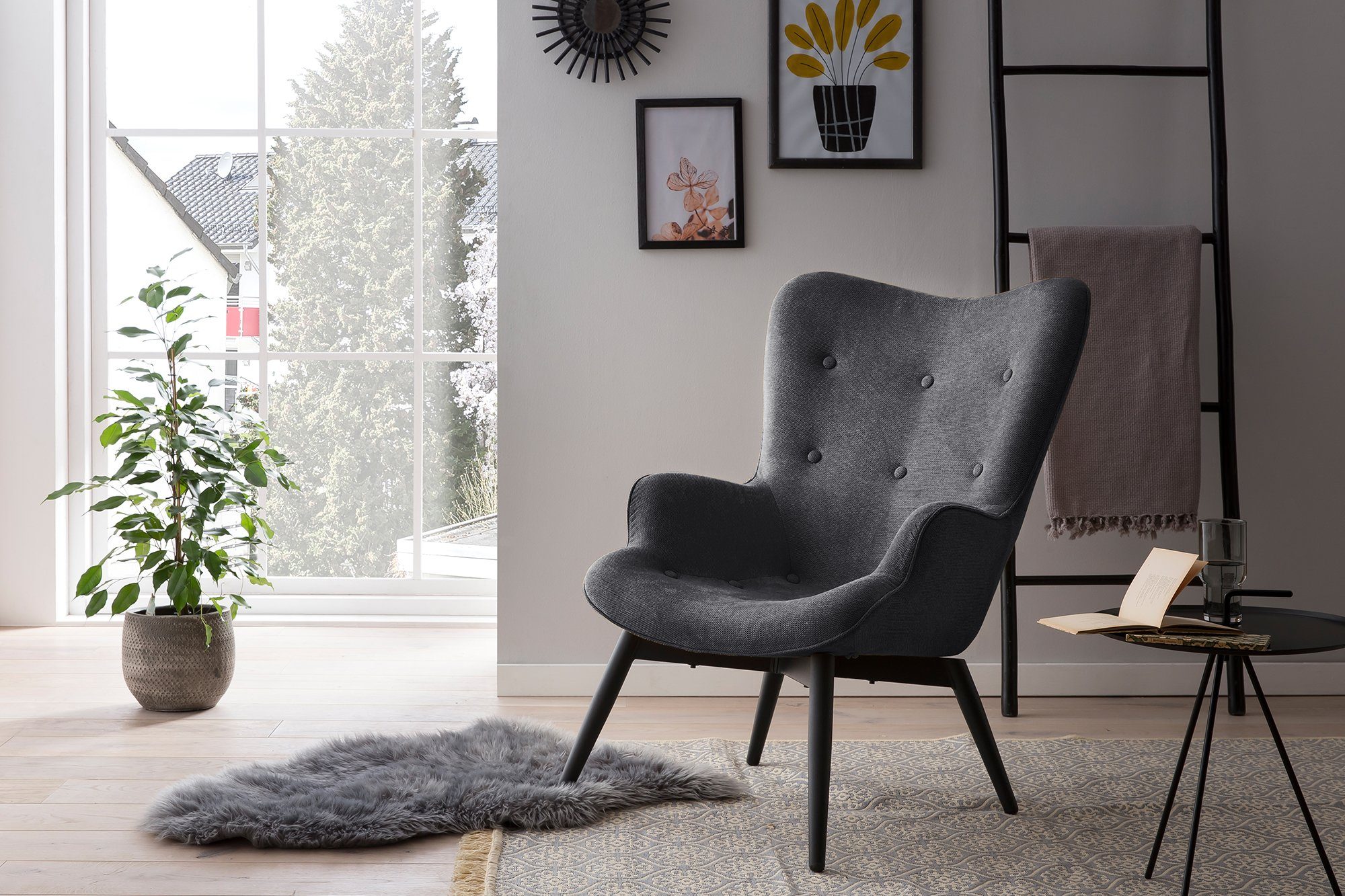 SalesFever Fauteuil Decoratieve knopen in de rugleuning (1 stuk)