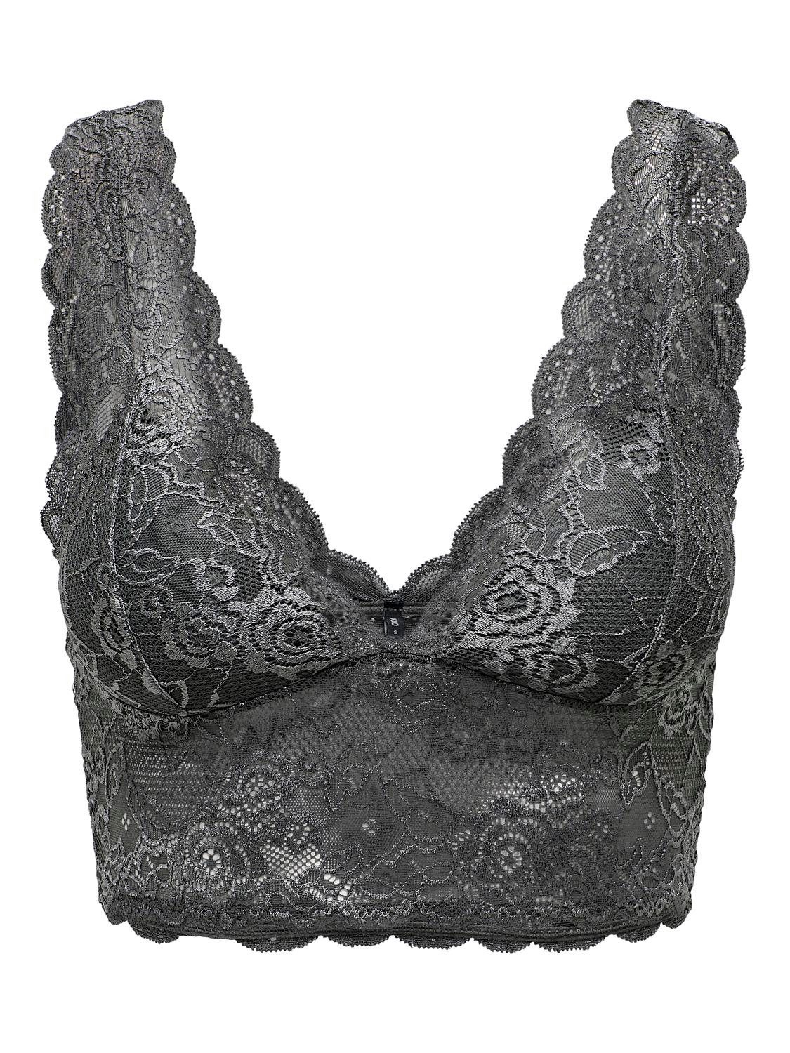 ONLY voorgevormde bralette ONLCHLOE donkergrijs