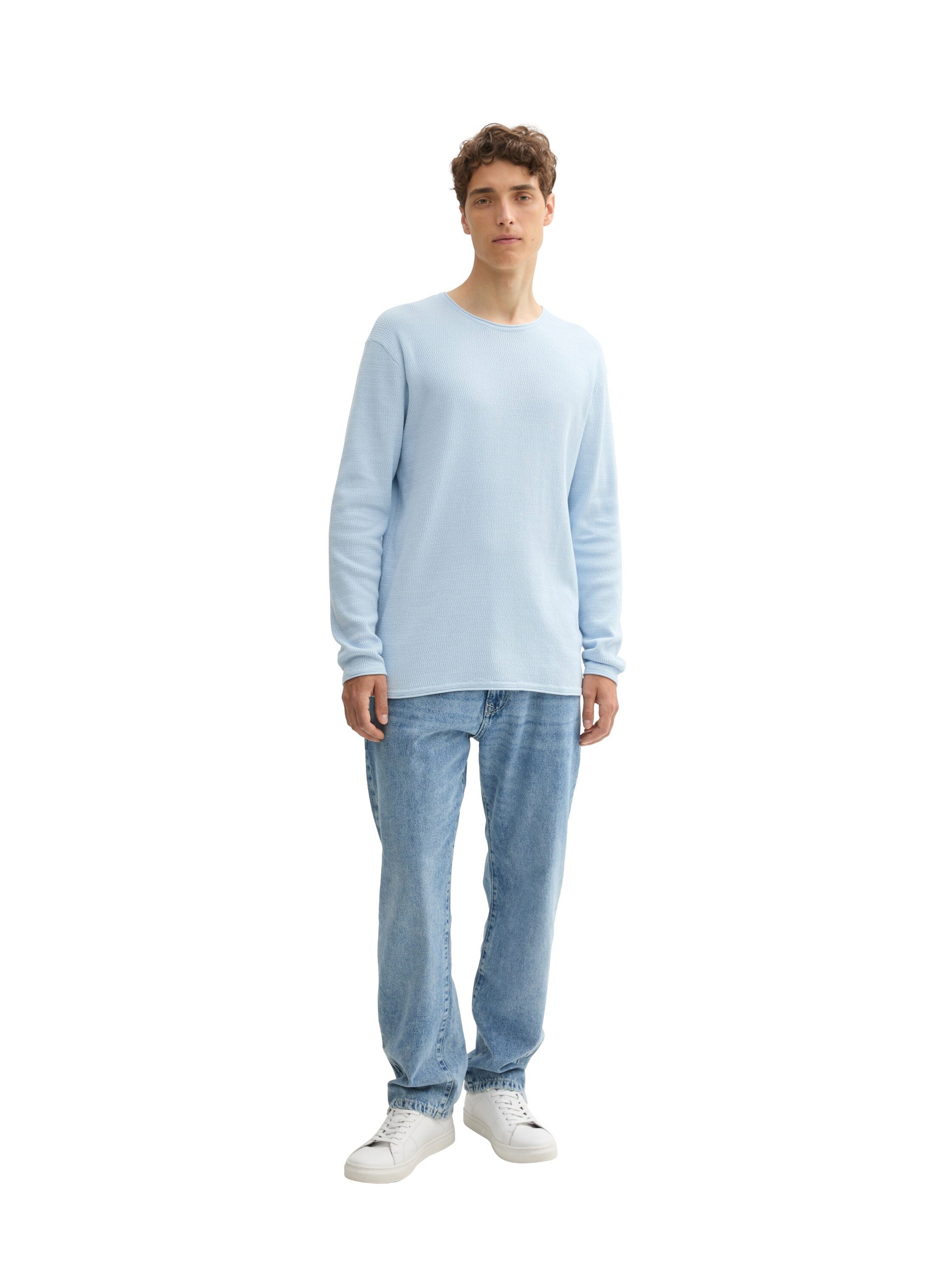 Tom Tailor Denim Trui met ronde hals met structuur