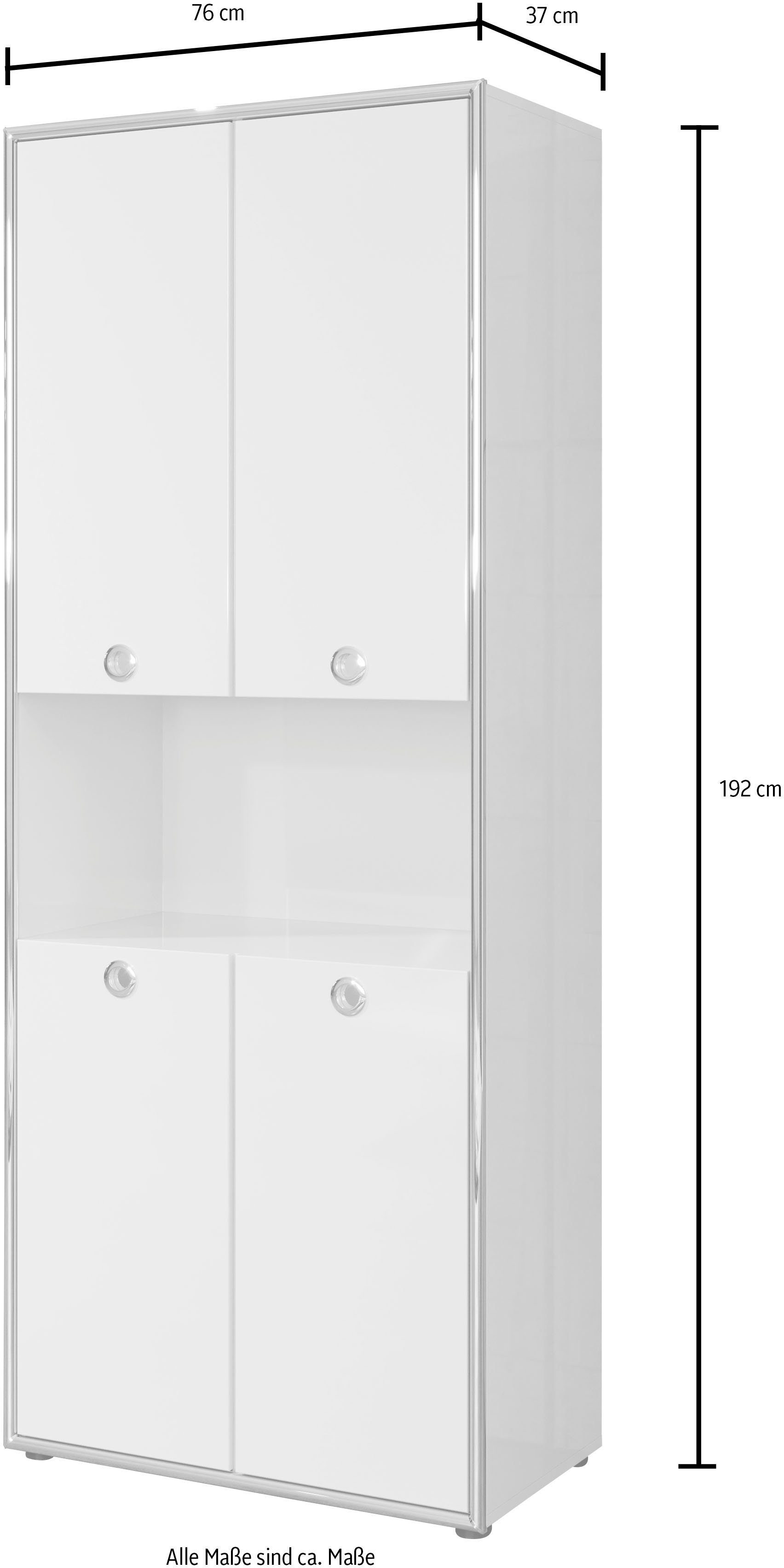 Places of Style Archiefkast Imperia Hoogglanslook met elegante chroomomranding - Made in Italy