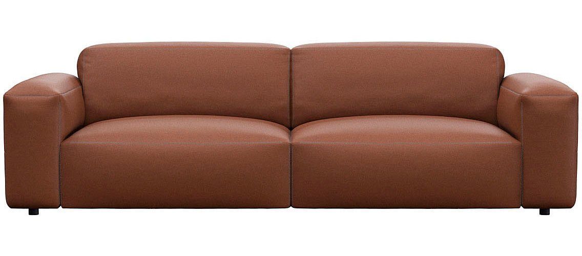FLEXLUX 3-zitsbank Lucera bank, super comfortabel door hoogwaardige zitopbouw met koudschuim bruin, 3-zitsbanken