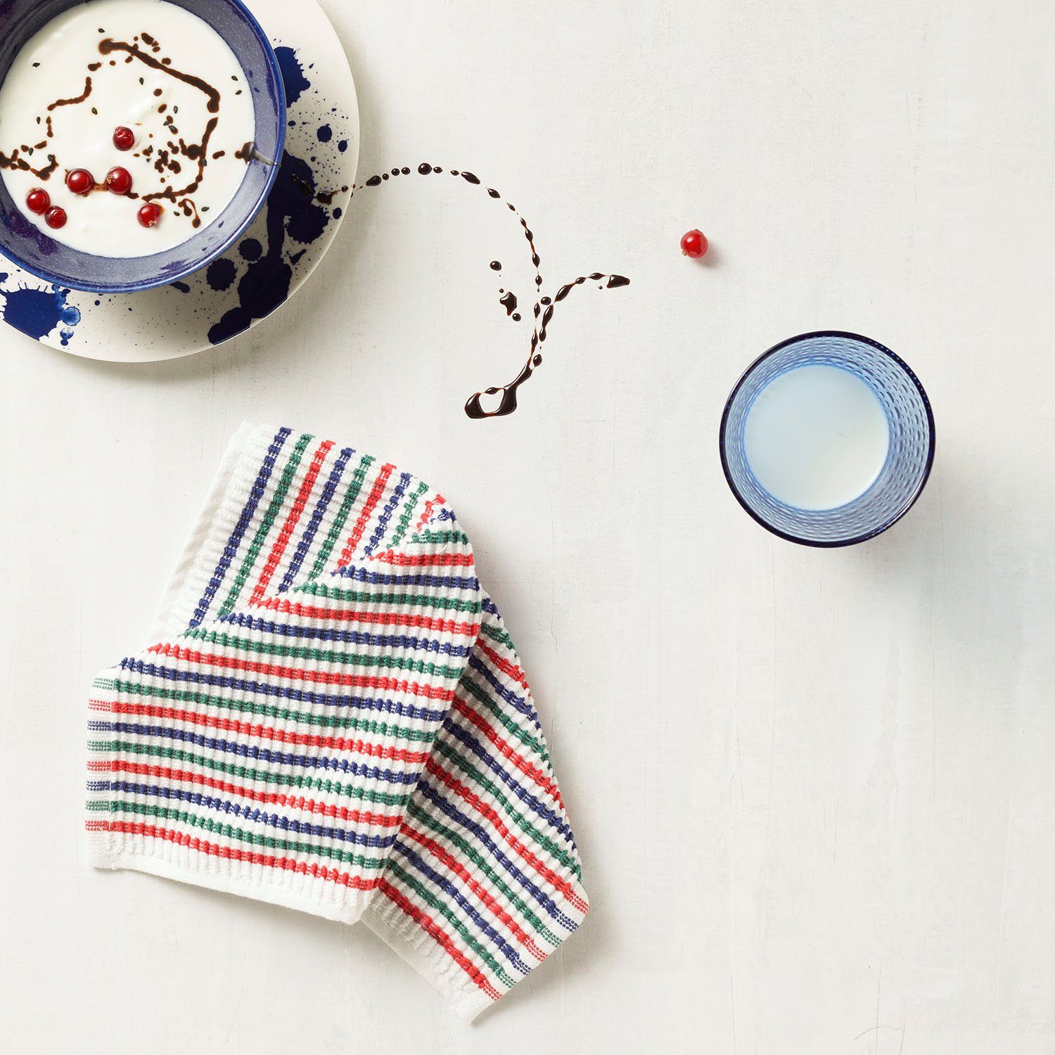 DDDDD Vaatdoek Fun, 30x30 cm, van 100% katoen met luxueuze ribstructuur en optimale vochtabsorptie (set, 4-delig)