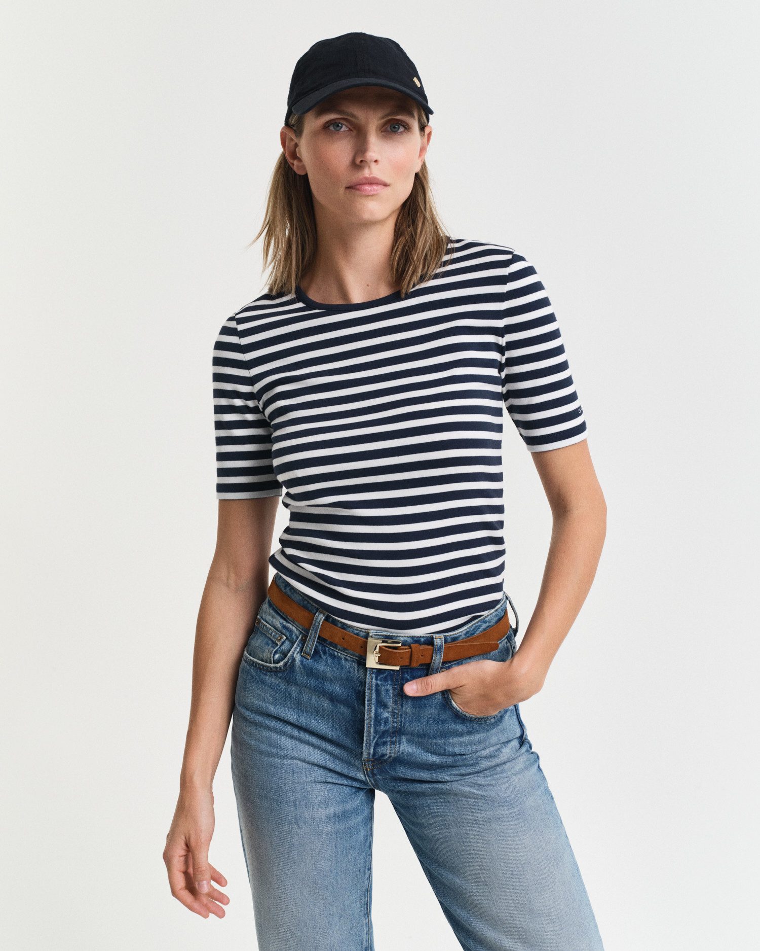 Gant T-shirt SLIM STRIPED 1X1 RIBBED KA T-SHIRT