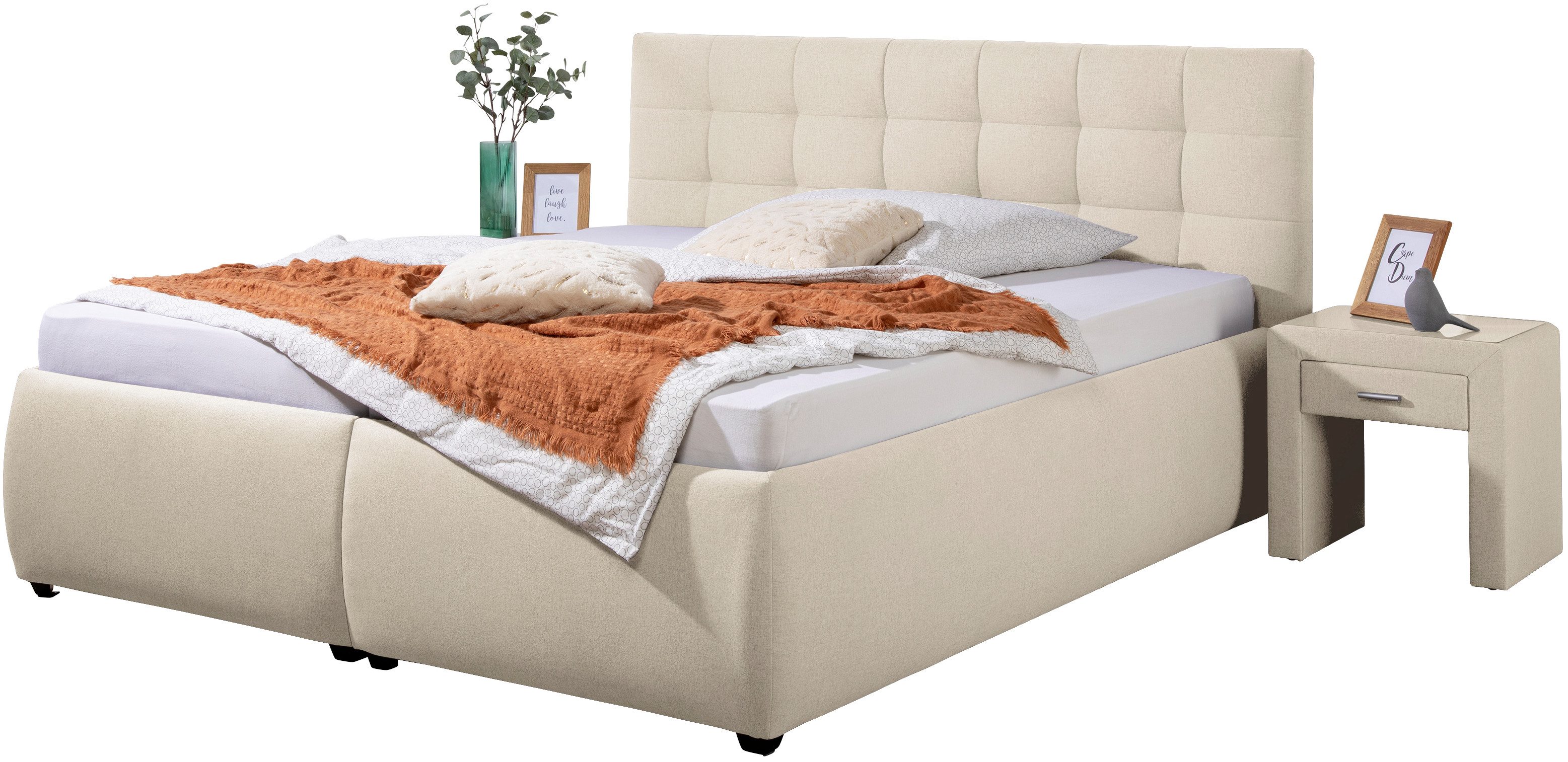 Maintal Gestoffeerd bed Felsental inclusief bedlade, verkrijgbaar in h2, h3 & h4