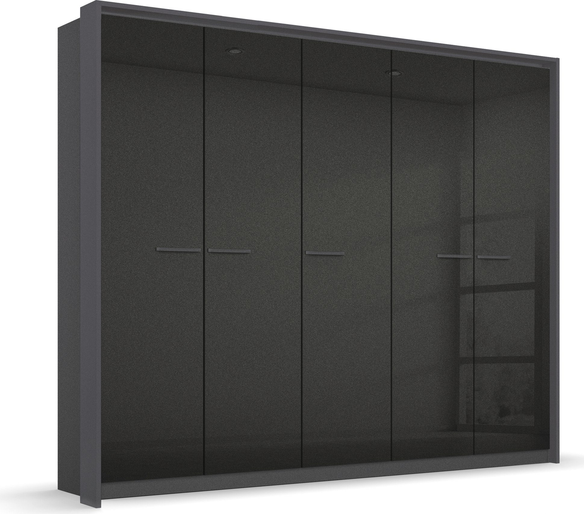 rauch Draaideurkast Oteli incl. passe-partout optioneel met verlichting kledingkasten maat 230 cm x 231 cm x 58 cm grijs