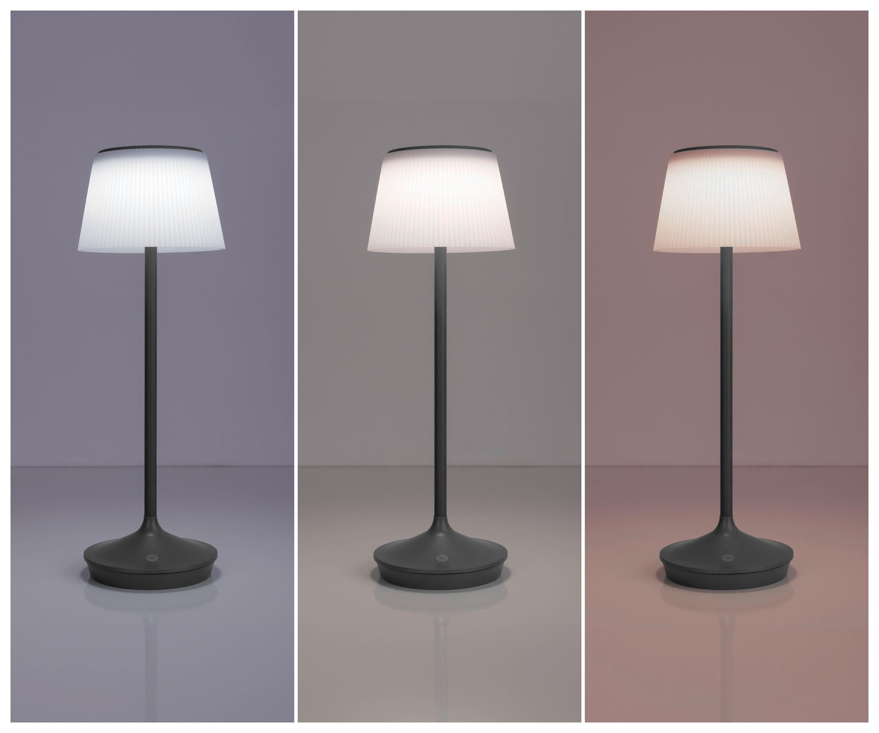 näve Led-tafellamp Zonne-lamp / acculamp "EMMI" Zonne-energie, accubedrijf, CCT, aanraaksensor, accutafellamp (1 stuk)