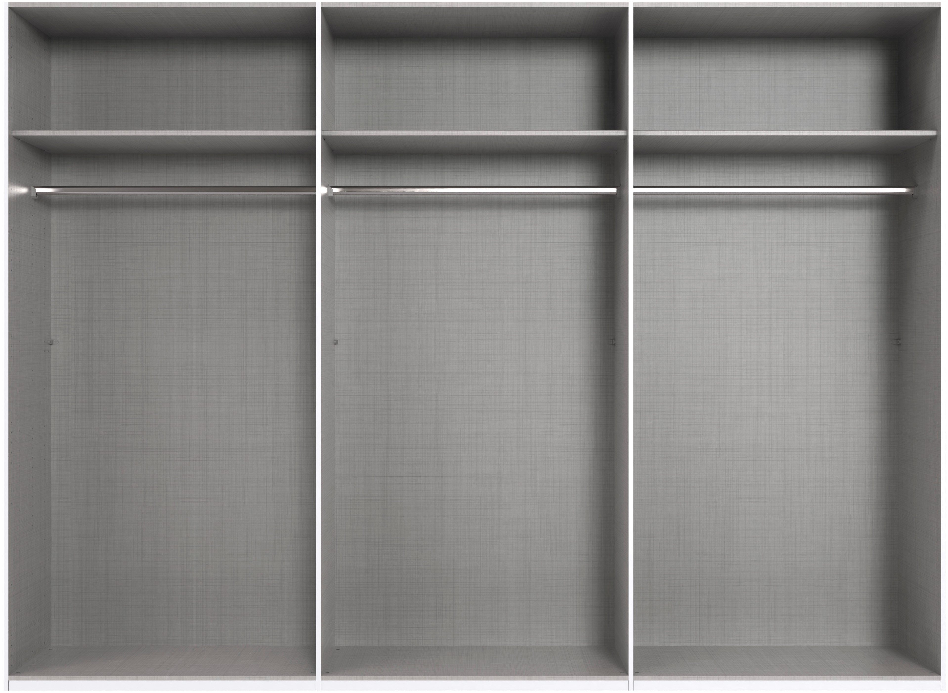 Wimex Draaideurkast Rimini by fresh to go, wit of grafiet met zwarte metalen handgrepen inclusief led-verlichting, 3 breedtes: 200, 250 of 300cm, 216cm hoog