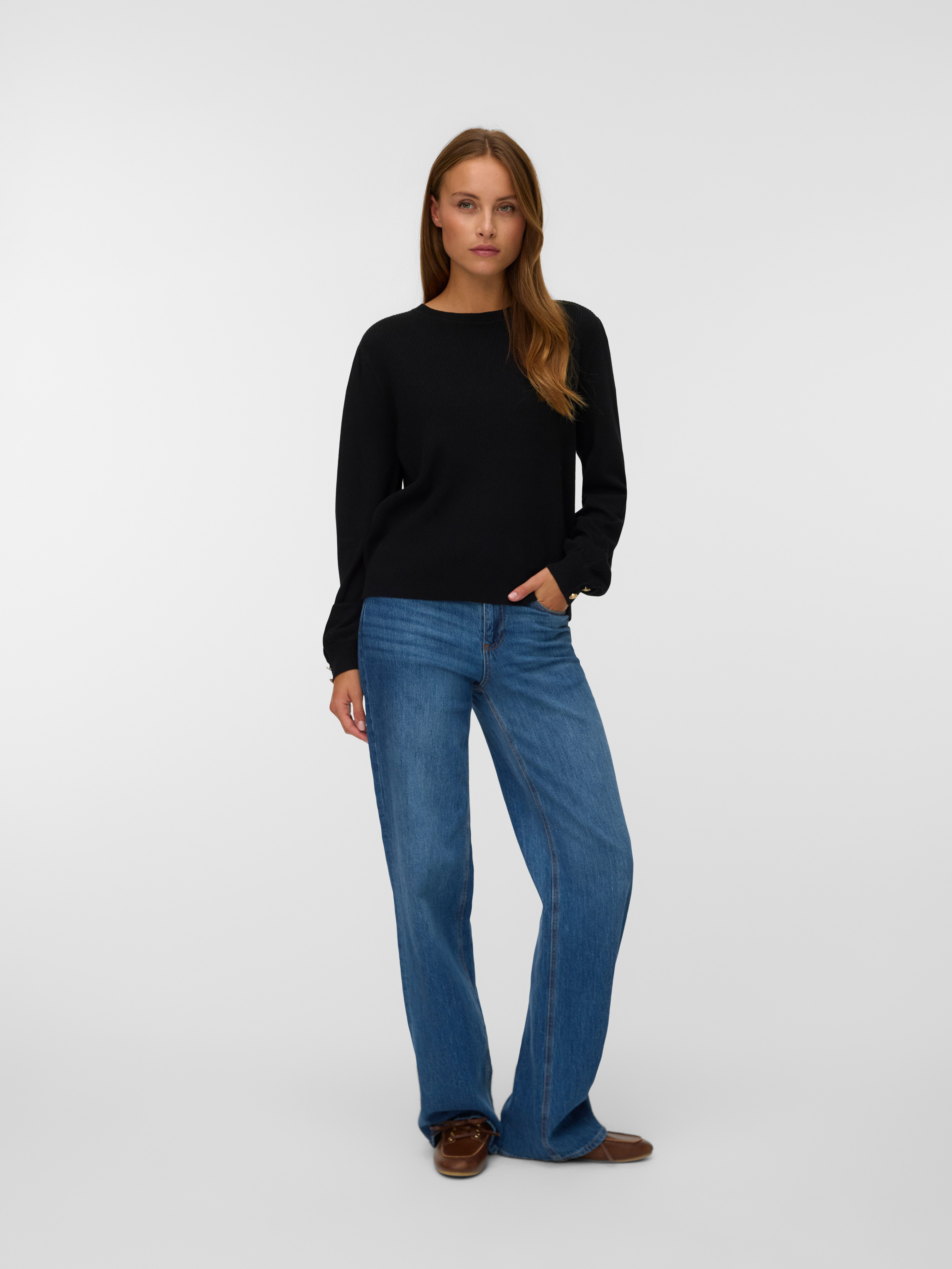 Vero Moda Gebreide trui VMHOLLYKARIS LS O-NECK PULLOVER BOO