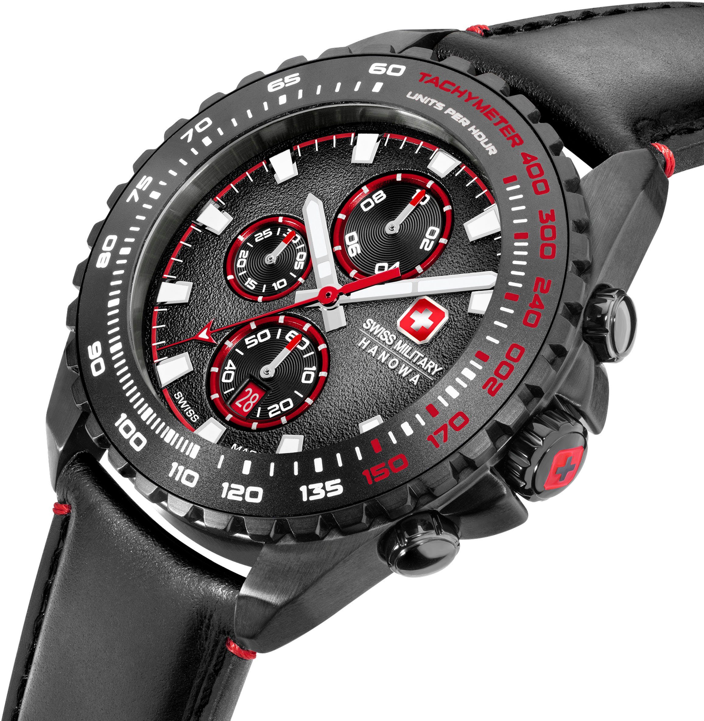 Swiss Military Hanowa Chronograaf STONE MARTEN, SMWGC0001832 Quartzhorloge, herenhorloge, datum, stopwatchfunctie, saffierglas, Swiss Made