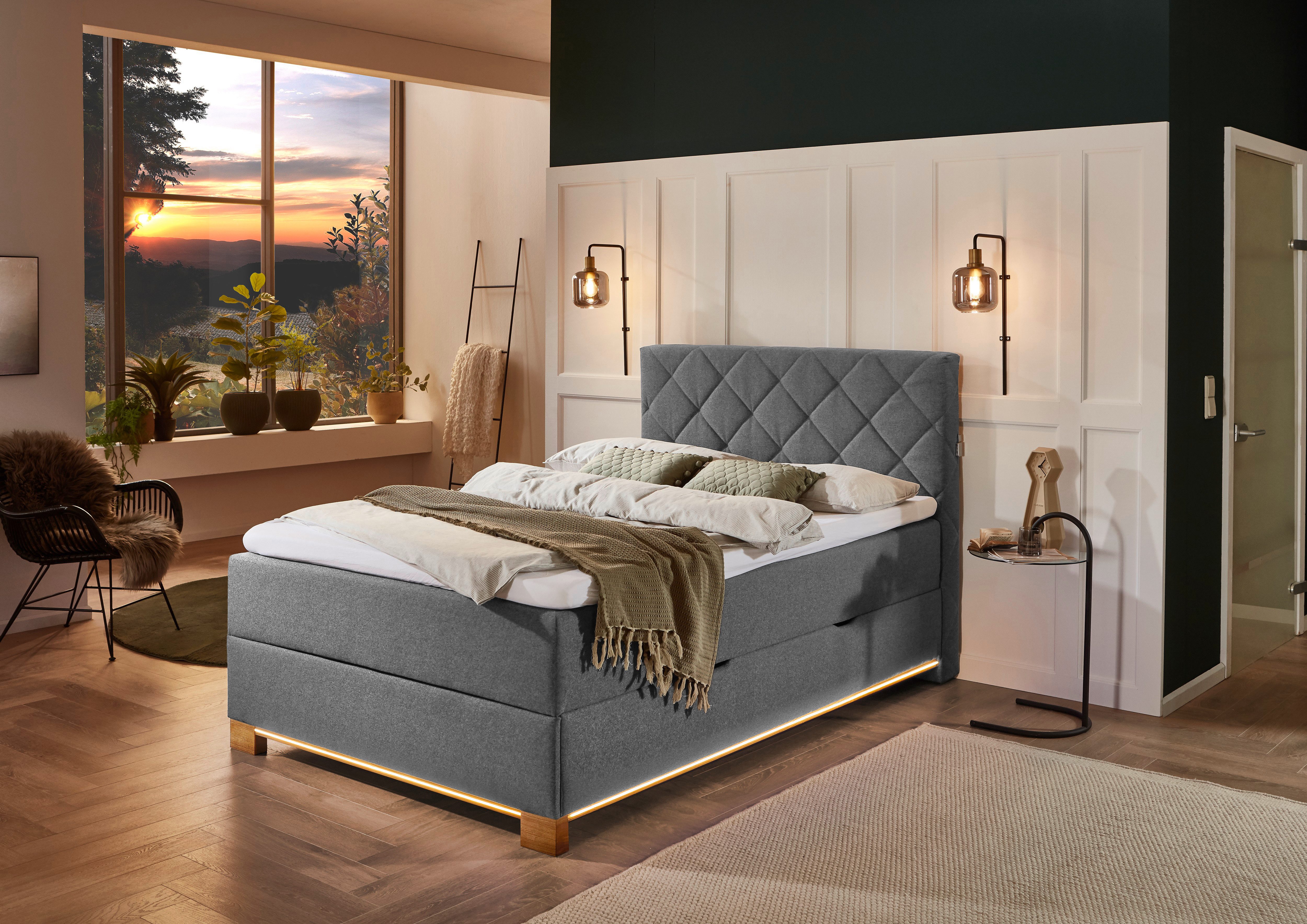 meise.möbel Boxspring Messina met bedkist, ledverlichting en topmatras