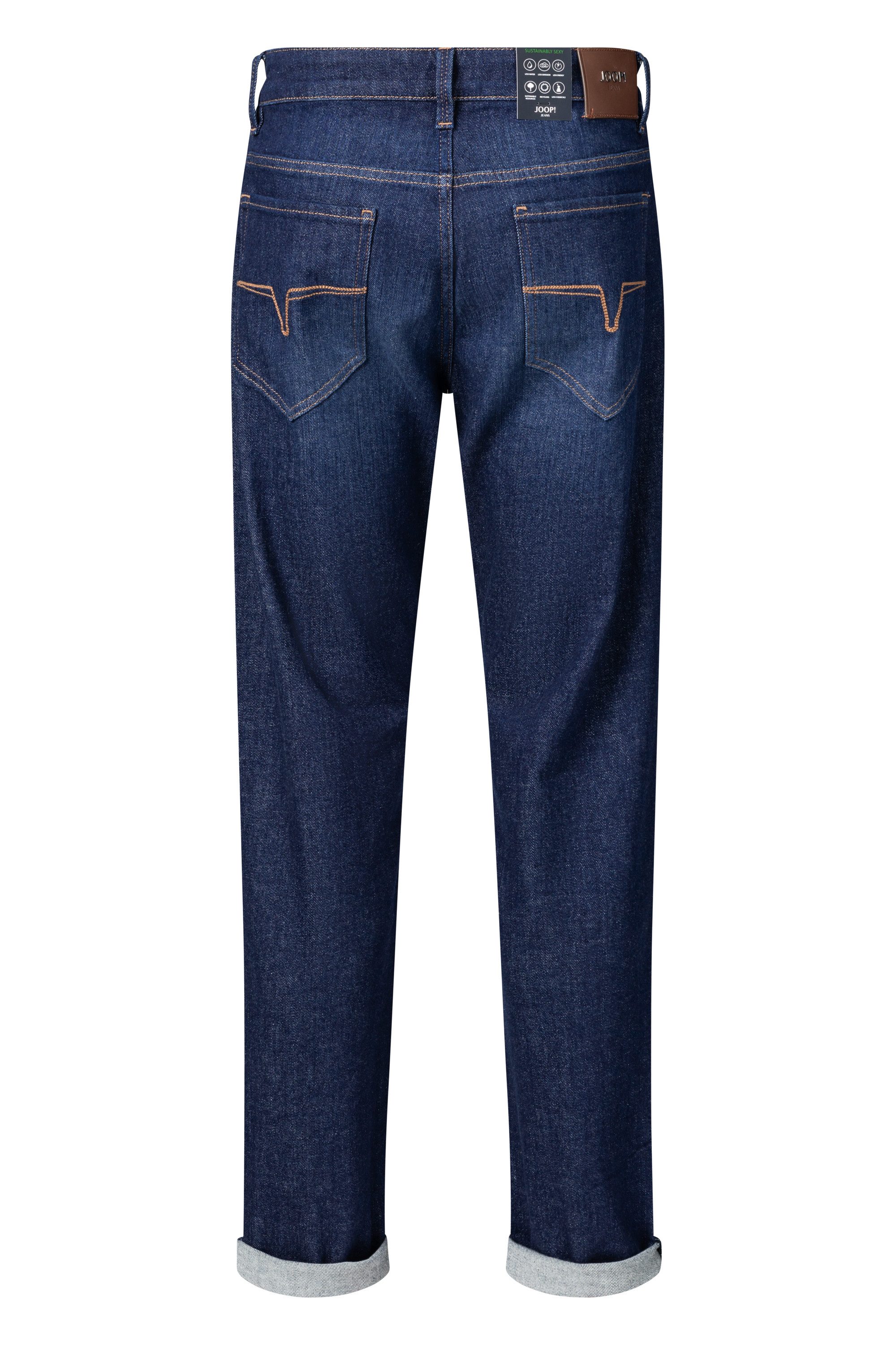 Joop Jeans Slim fit jeans Mitch Logo patch, coin pocket, stoned wash look, lengte 32