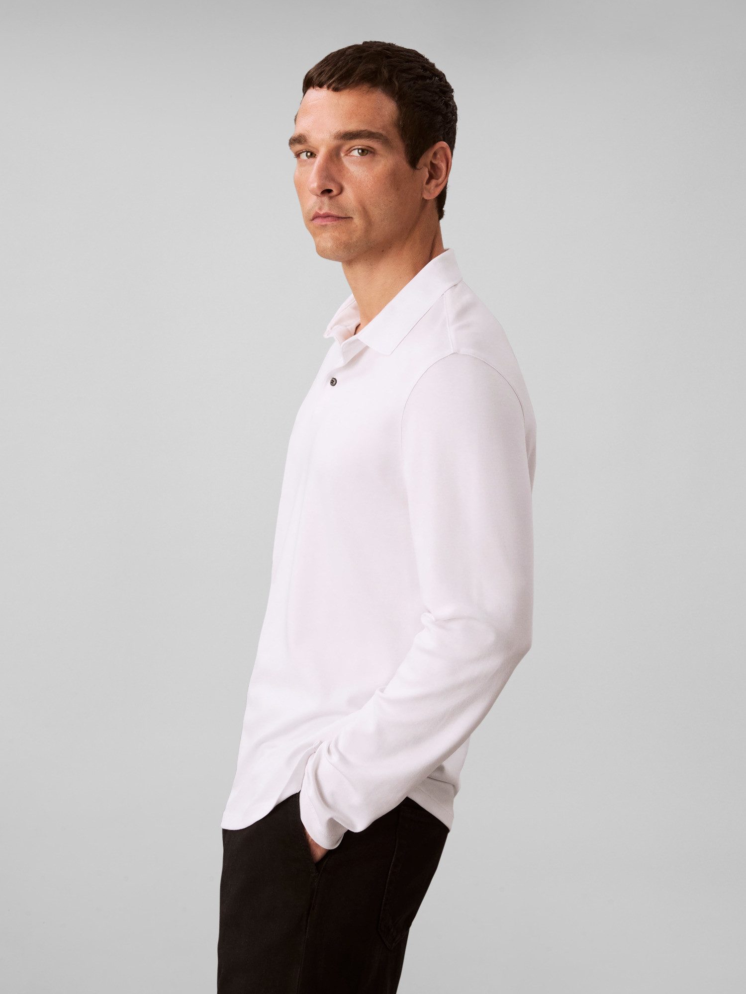 Calvin Klein Poloshirt met lange mouwen LS SUPIMA COTTON SOLID POLO