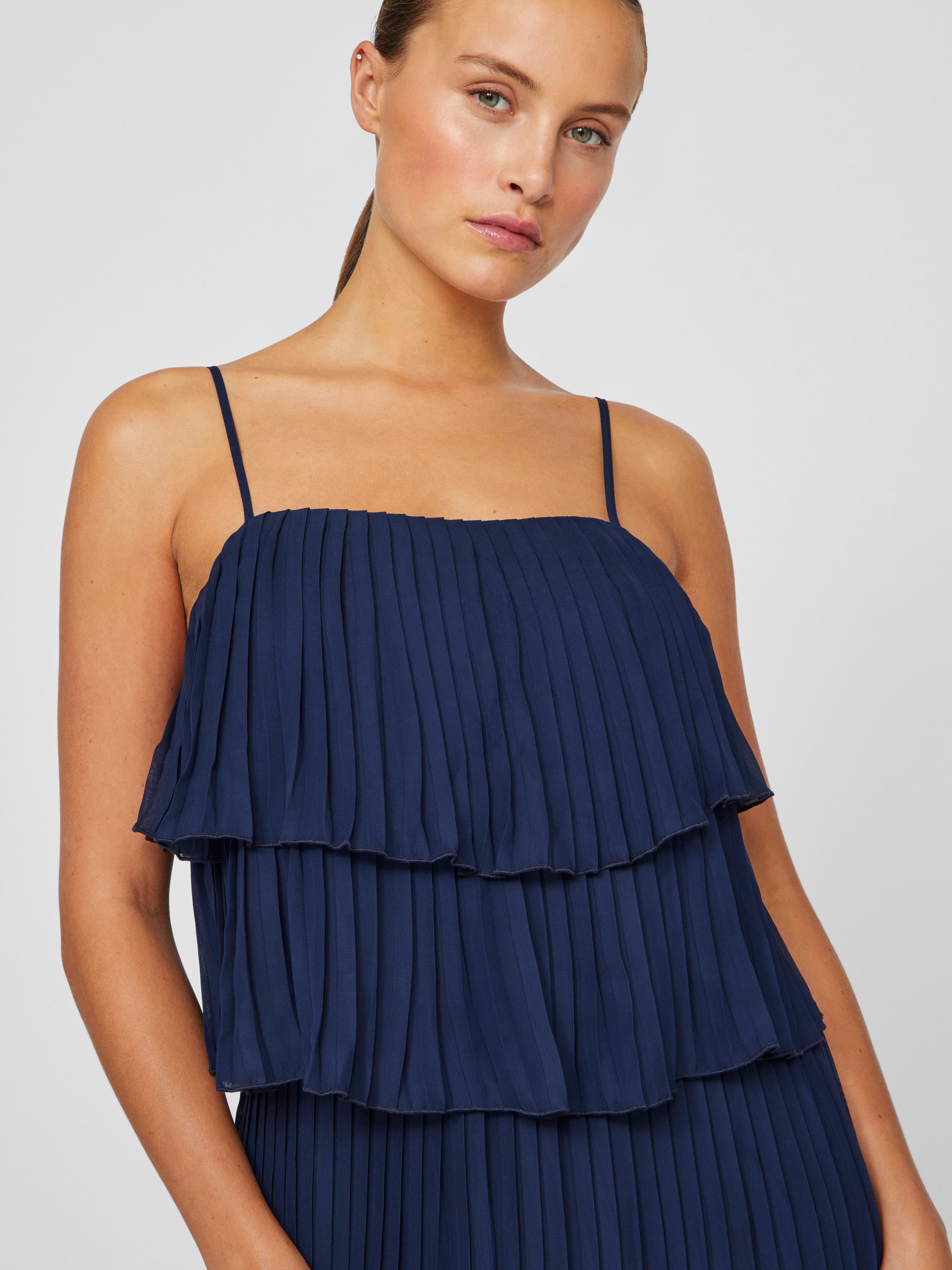 Vila Jurk met bandjes VICHIFFON SINGLET PLEATS DRESS NOOS