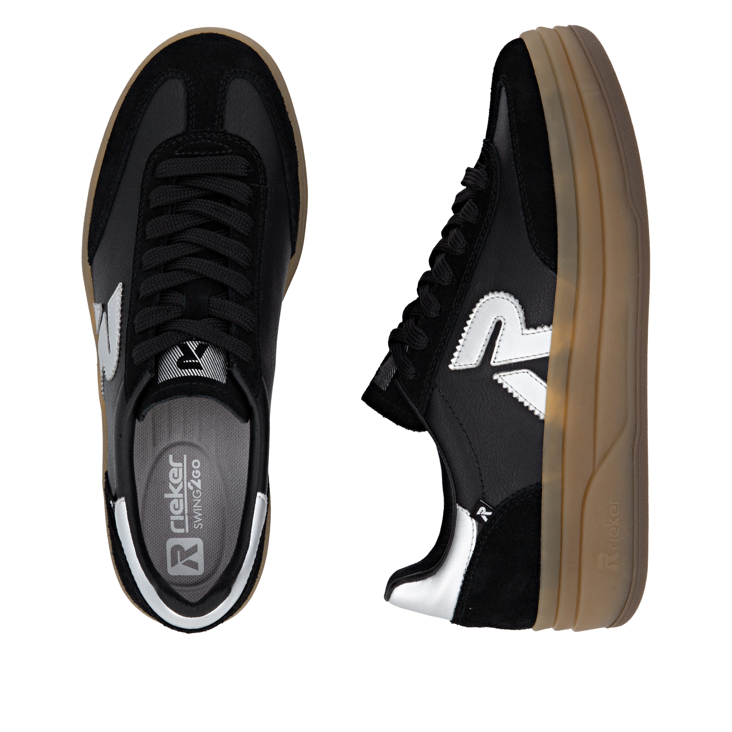 R-Rieker Plateausneakers Swing2GO Retro-sneaker, veterschoen, lage schoen met trendy plateauzool