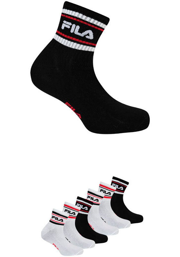 Fila Vrijetijdssokken MAN LIFESTYLE QUARTER SOCKS met opvallend logo-opschrift (6 paar) heren sokken maat 39 (42) multicolor
