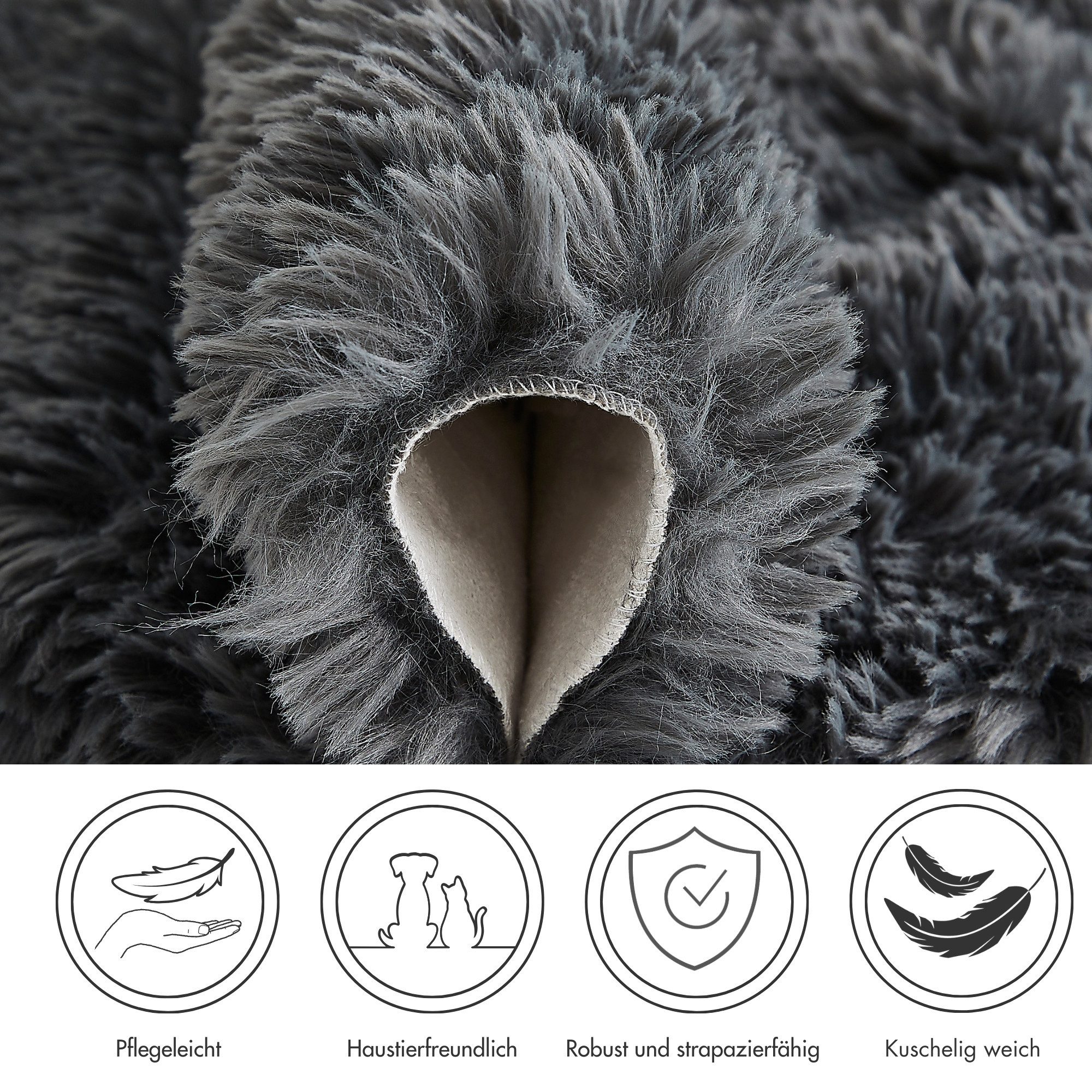 Andiamo Vloerkleed Alpa Uni kleuren, microvezel, bijzonder zacht & knuffelig, slaapkamer