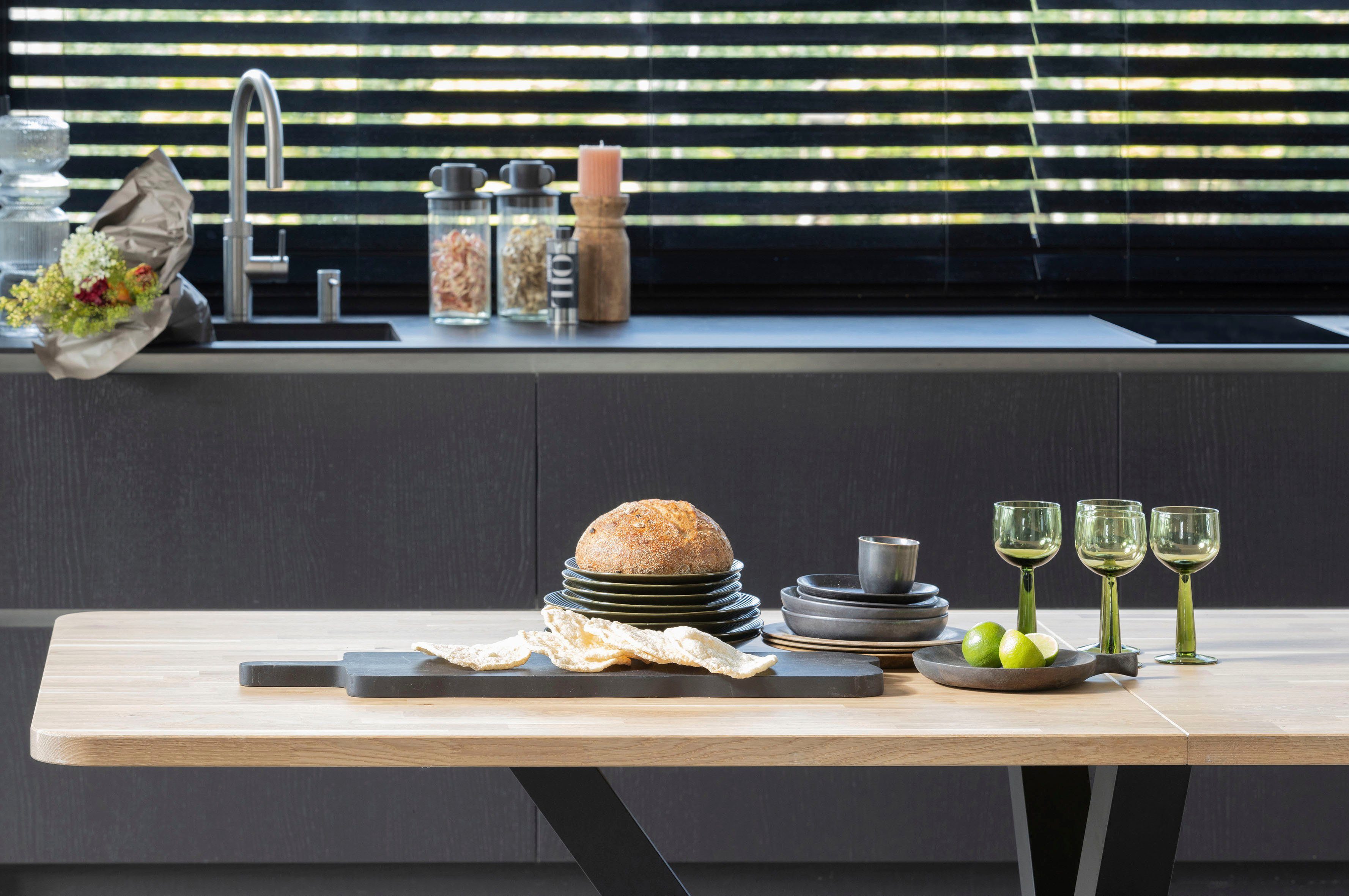 WOOOD Eettafel Tablo Hout gedeeltelijk massief, rechthoekige vorm, H 77 cm x B 240 x D 100 cm