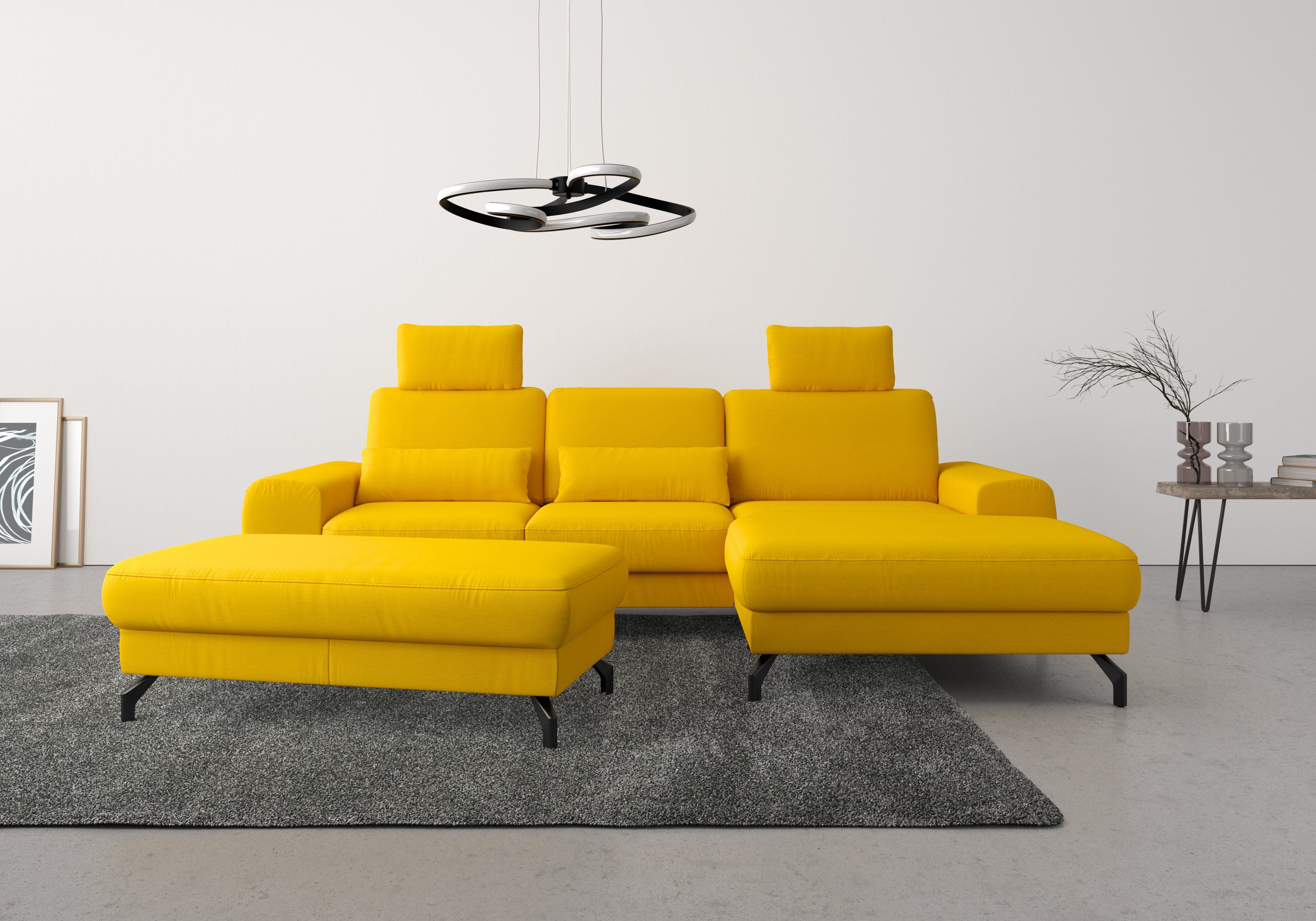 sit&more Hockerbank Cinturo met binnenvering, zithoogte 45 cm