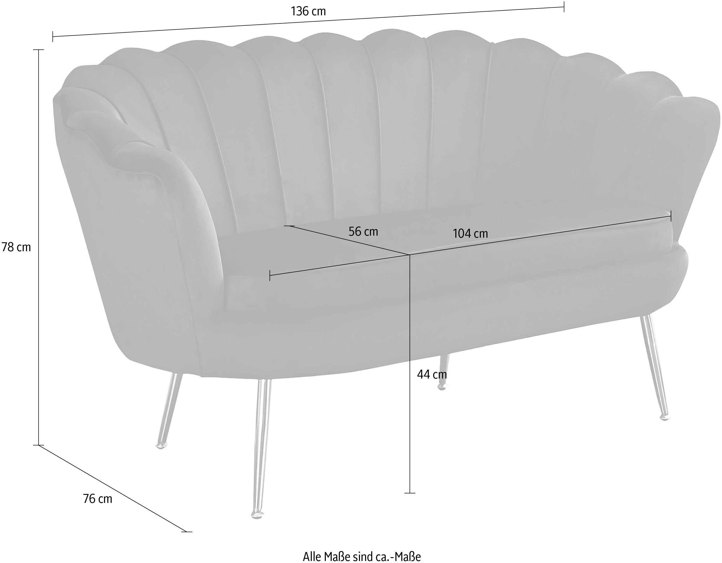SalesFever 2-zitsbank Clam Komfort-Duo-Sitz opvallend schelpdesign, breedte 136 cm