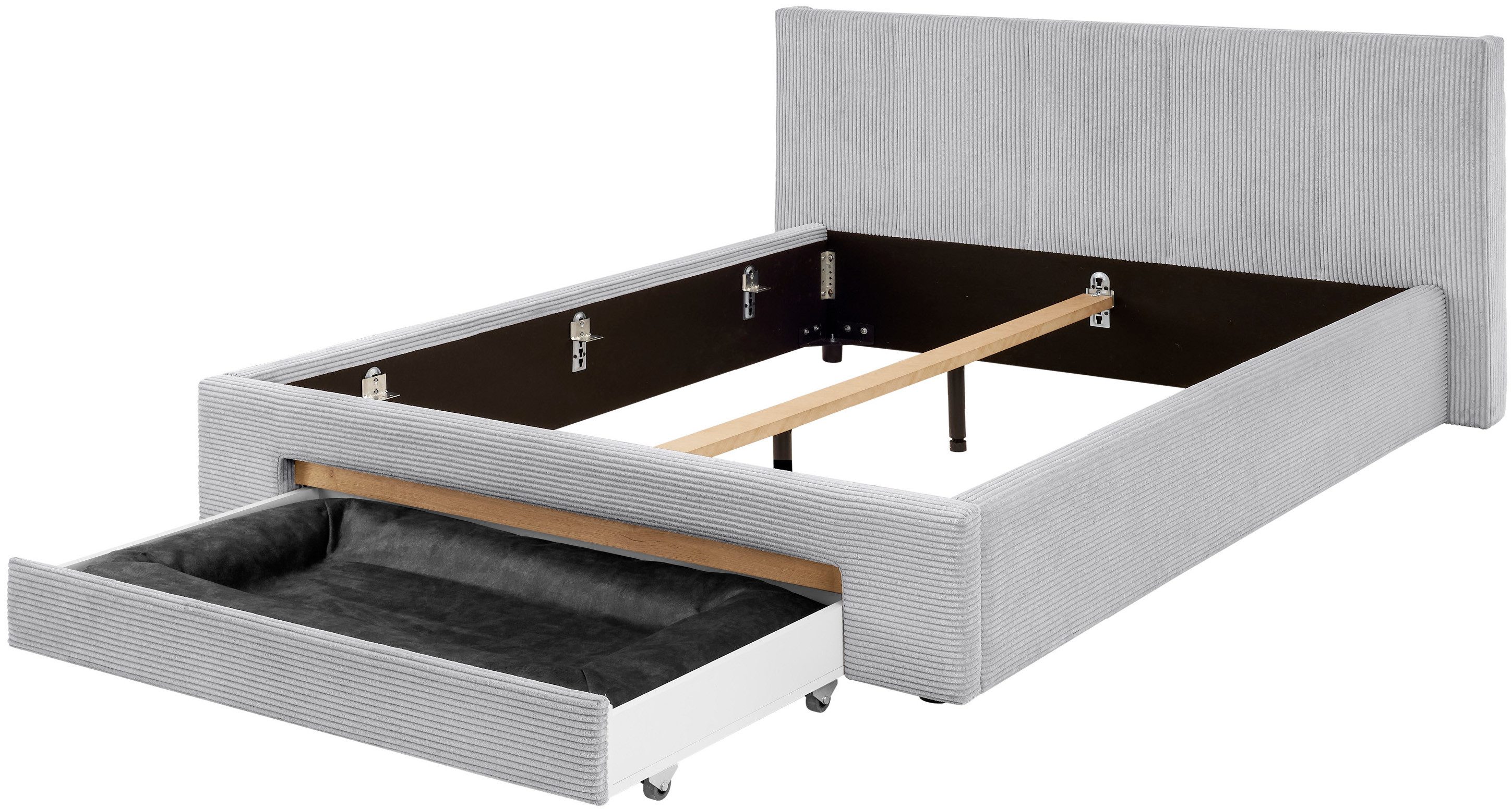 INOSIGN Gestoffeerd bed CiTY/GiRON, bedframe met bedlade, gestoffeerd opbergbed met hondenbed of opberglade, bekleding van corduroy of linnenlook