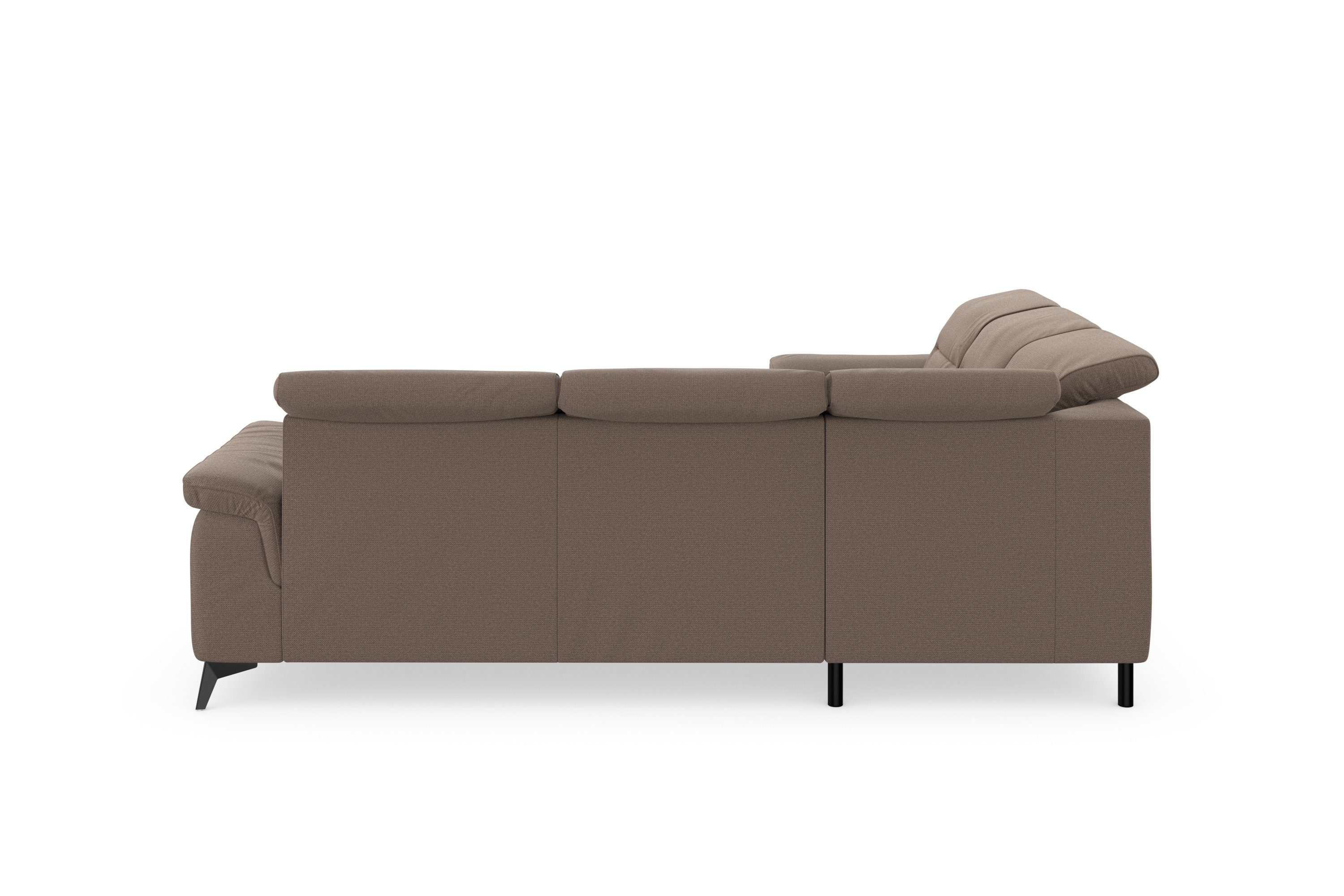sit&more Hoekbank Sinatra L-vorm optioneel met verstelbare hoofdsteun en armleuning, metalen poten
