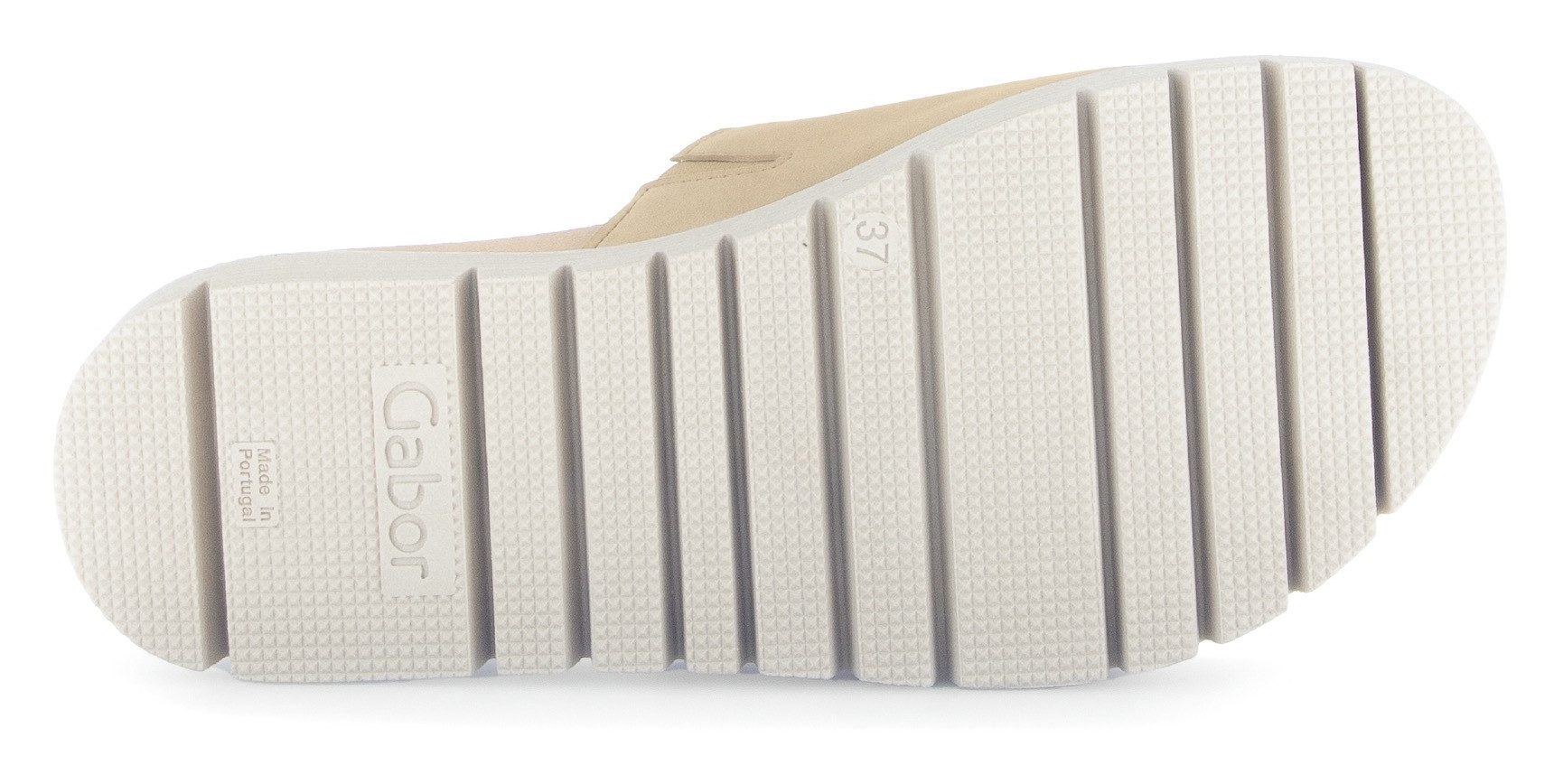 Gabor Slippers , plateau, zomerschoen, slippers met sierparels aan de decoratieve gesp