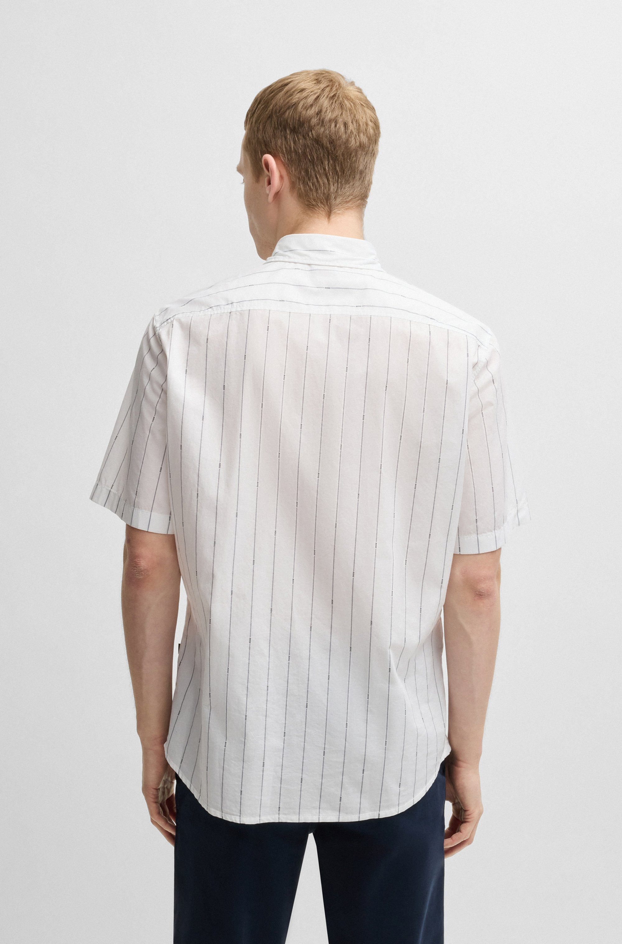 Boss Orange Overhemd met korte mouwen Rash met doorlopende logo-print