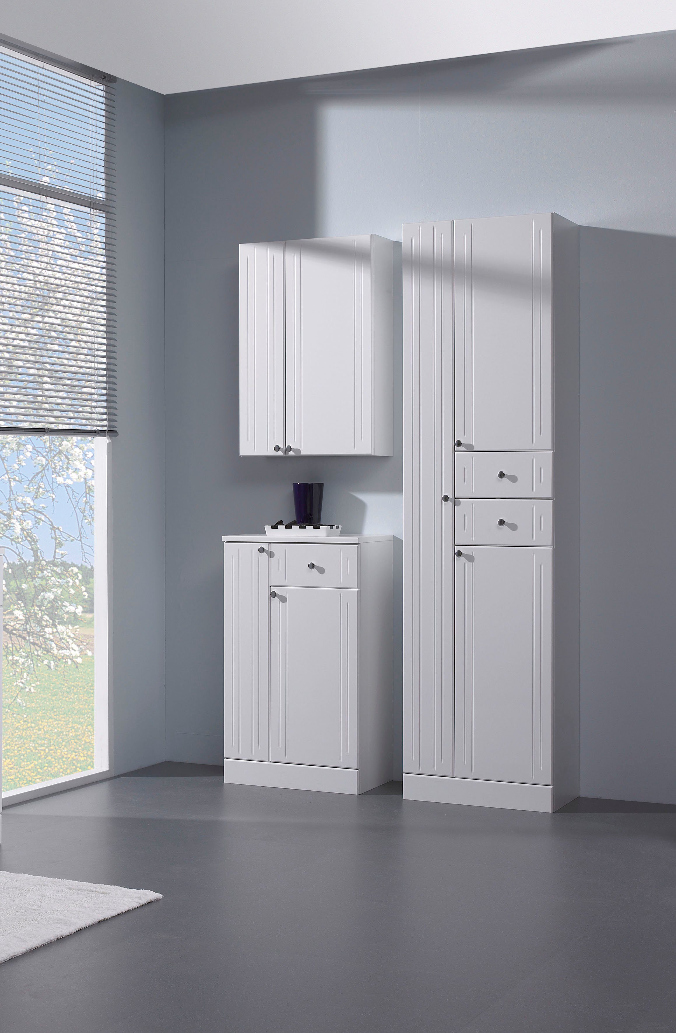 Saphir Hangend kastje Quickset 955 wand-badkamerkast 50 cm breed met 2 deuren, 2 planken