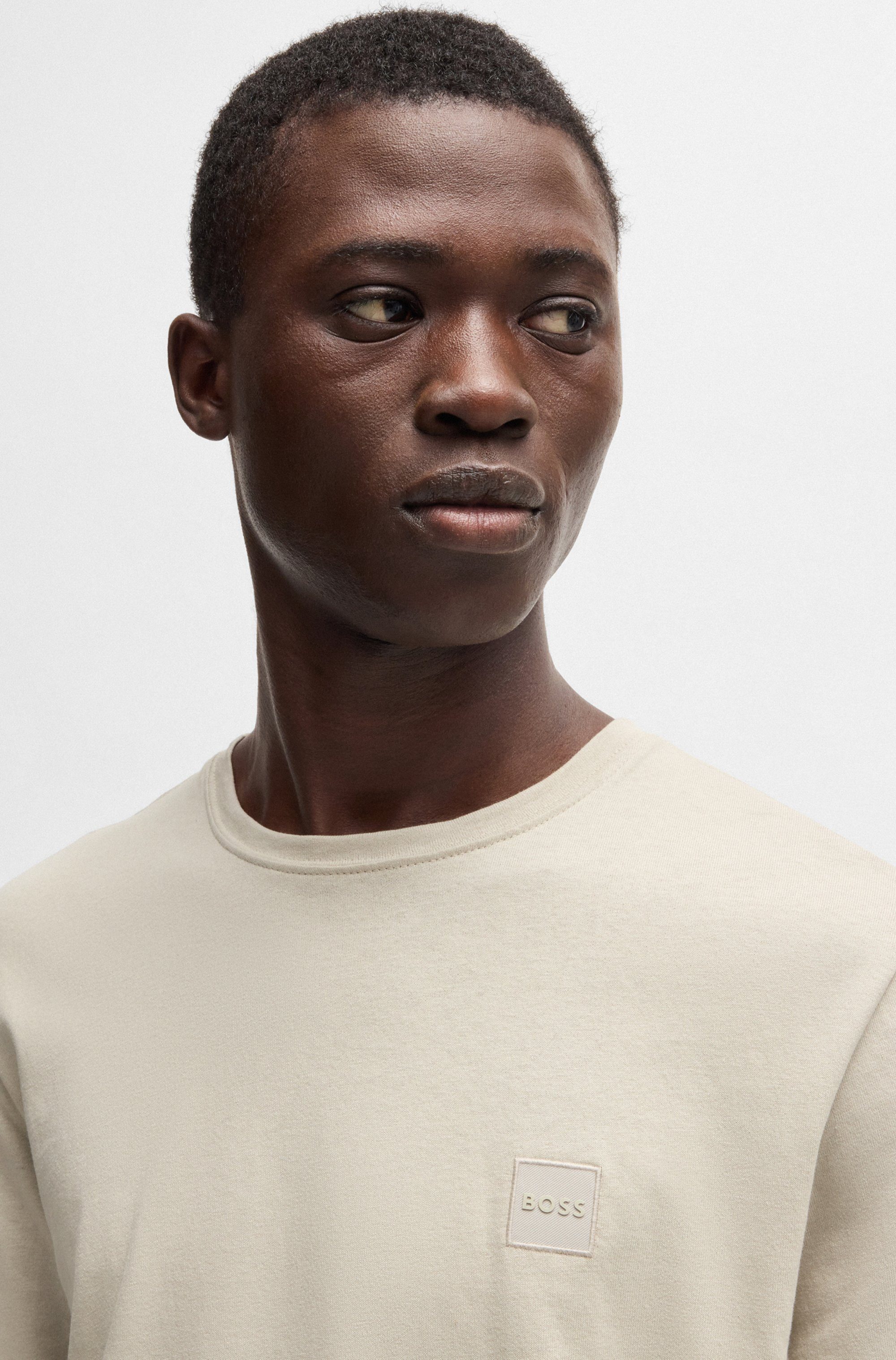 Boss Orange Shirt met lange mouwen Tacks met merkembleem op de borst