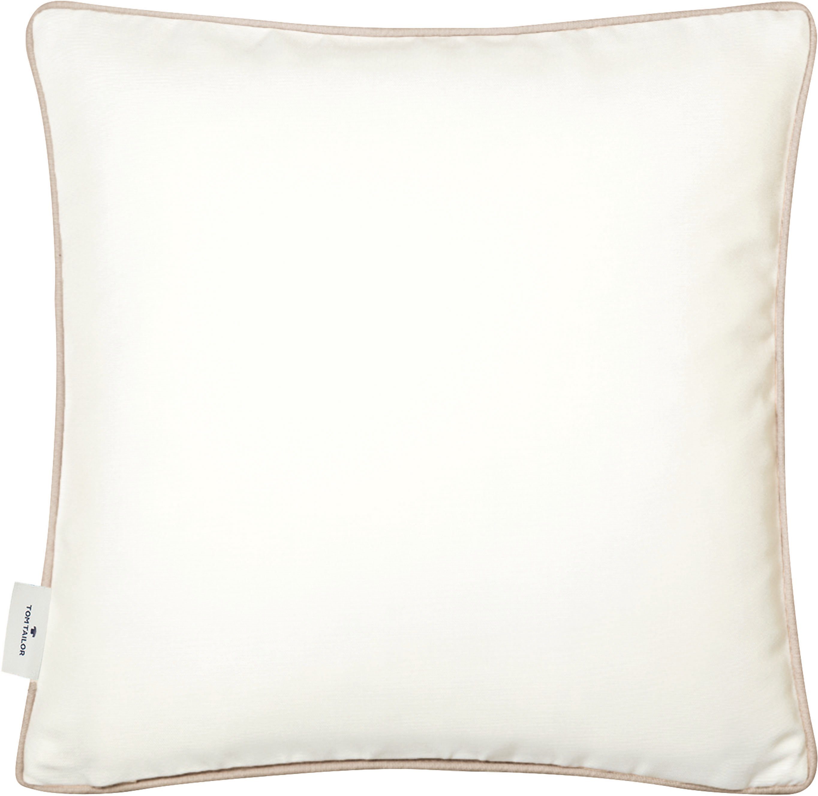 TOM TAILOR HOME Sierkussen Dove Signature met paspel, kussenovertrek zonder vulling(1 stuk)