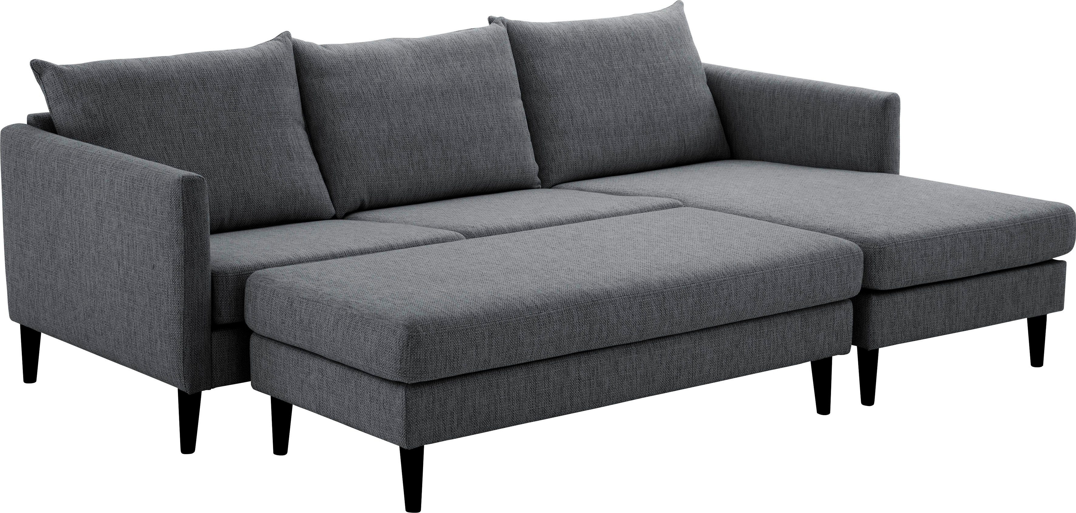 ATLANTIC home collection Hoekbank Rekvik L-vorm met golfvering, ottomane aan beide kanten te monteren