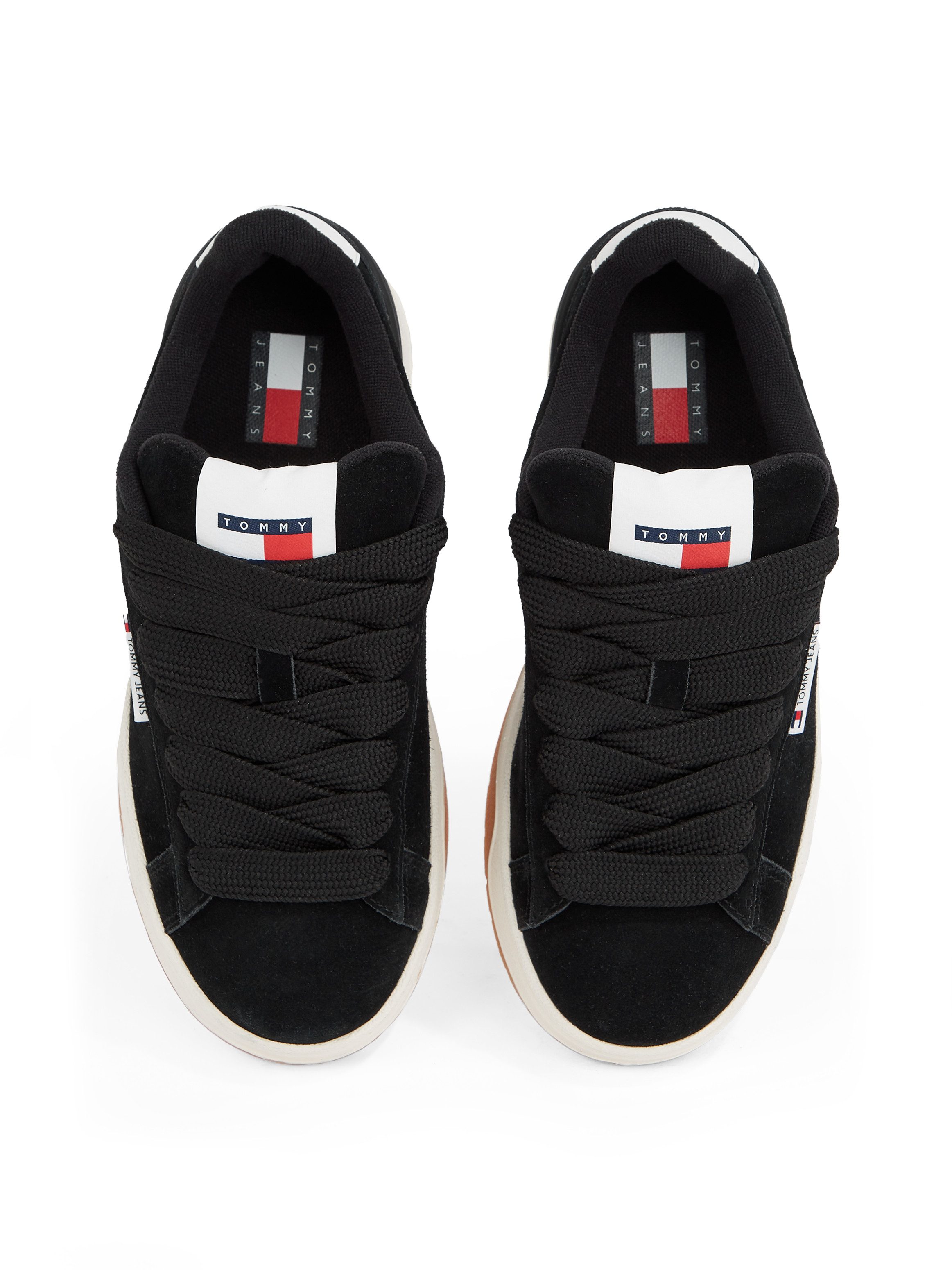 TOMMY JEANS Plateausneakers TJW SKATE SNEAKER , vrijetijdsschoen, halfschoen, veterschoen met gepolsterde schacht