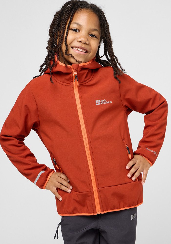 Jack Wolfskin Softshell-jack ACTAMIC JACKET K kinderen jassen maat 152 rood
