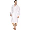 wewo fashion uniseks badjas 3048 voor dames  heren, licht kimonomodel, puur katoen, lang (1 stuk, met riem) wit