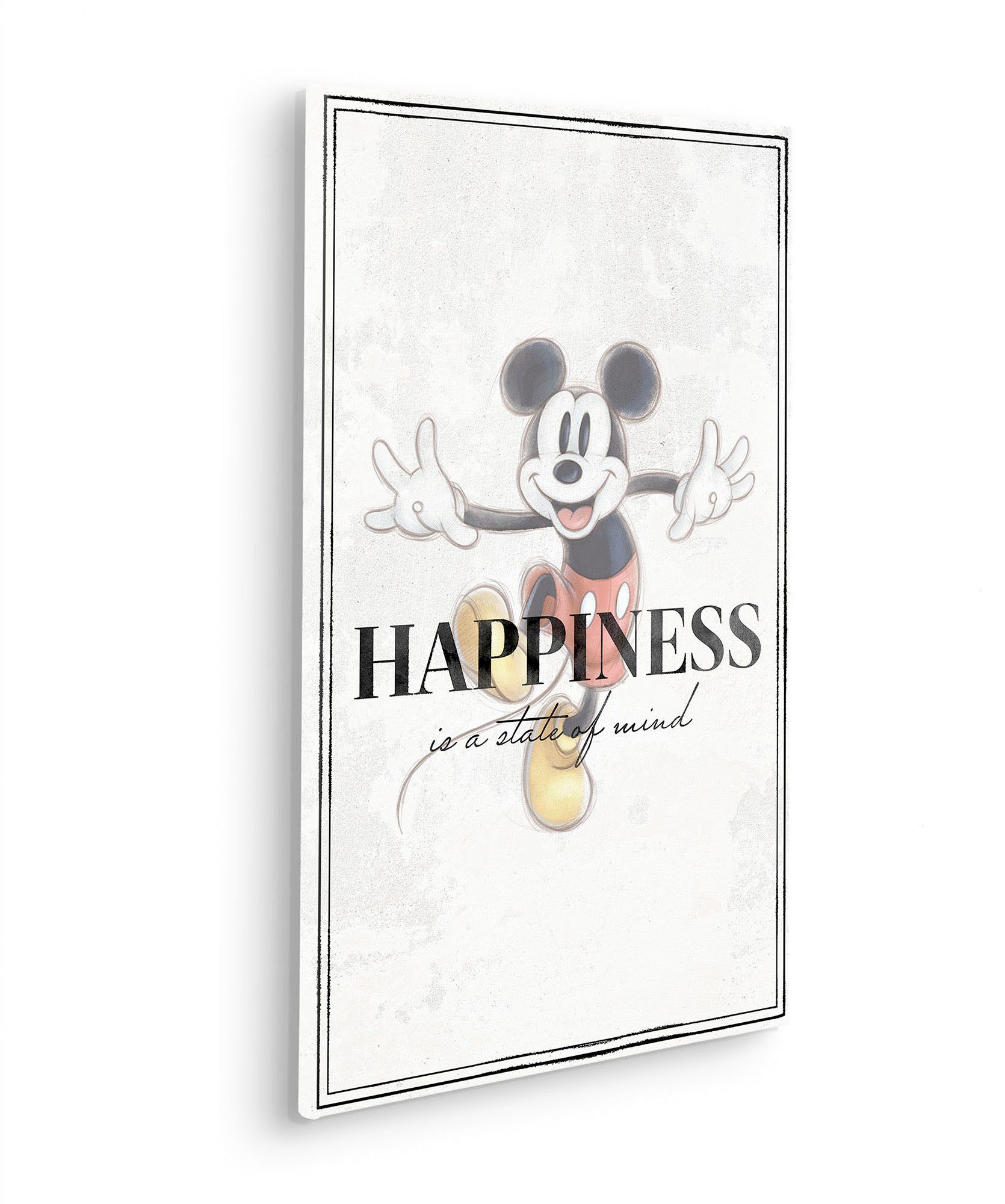 Komar Artprint op linnen Mickey Be Kind - Afmeting 40 x 60 cm Canvasdoek met echt houten frame, kinderkamer (1 stuk)