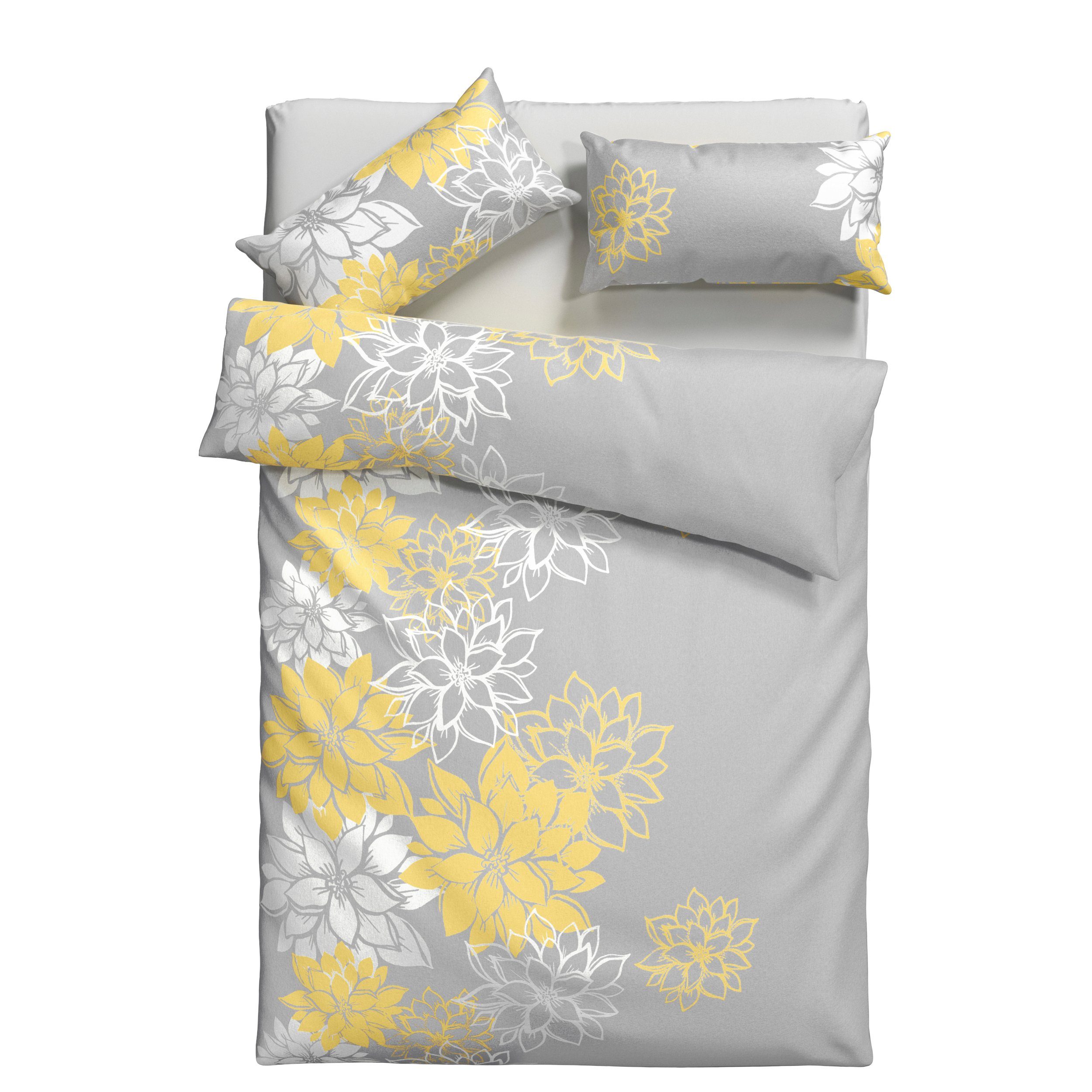 Home affaire Overtrekset Susan in mt. 135x200 of 155x220 cm in verschillende kwaliteiten, romantische dekbedovertrek met bloemen (2-delig)