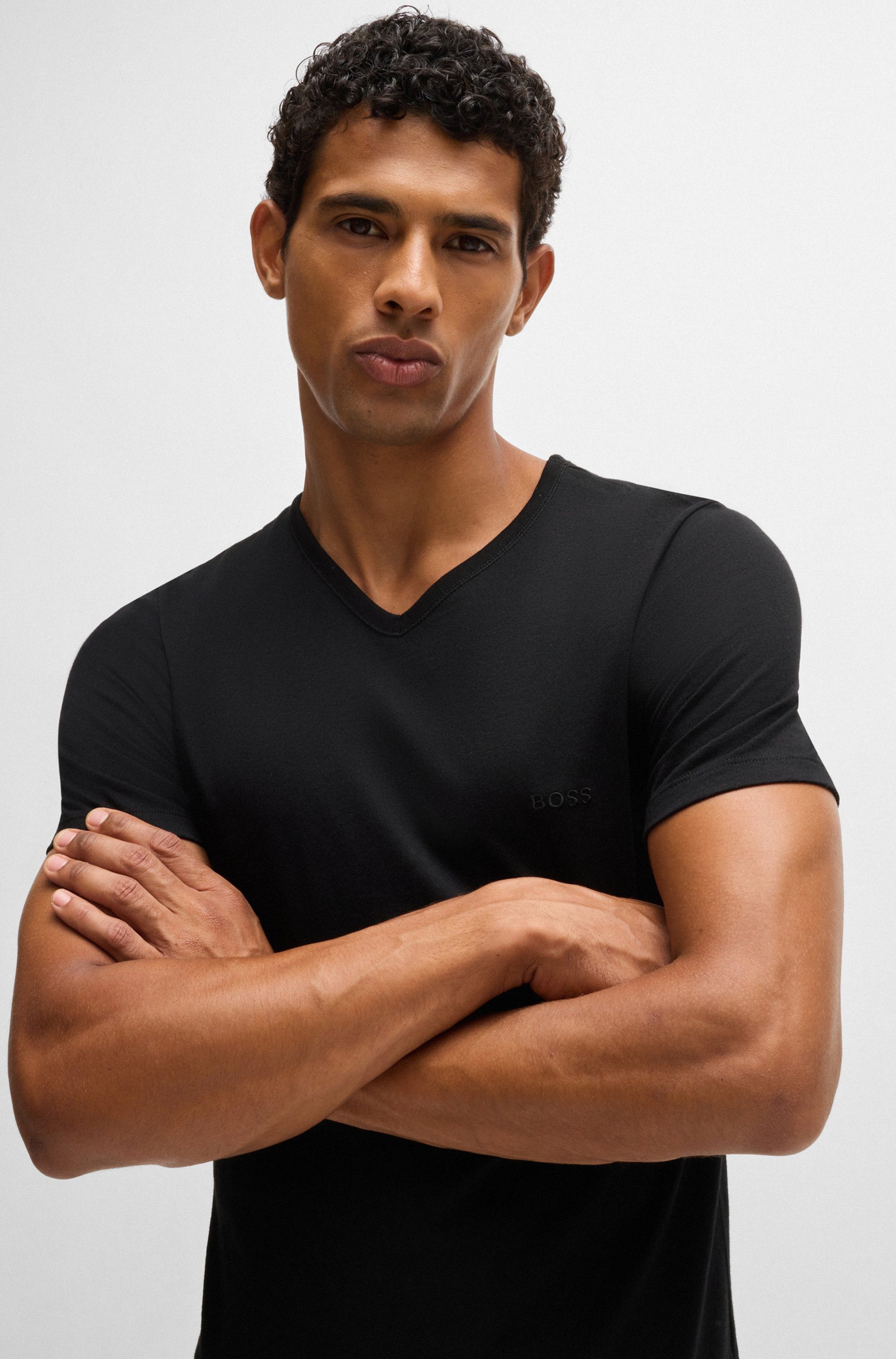 BOSS Shirt met V-hals T-shirt VN 3P Co (set)