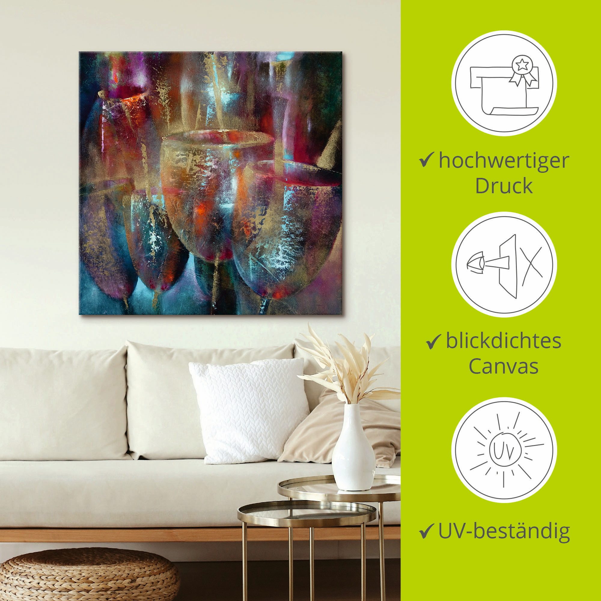 Artland Artprint Reflectie als artprint van aluminium, artprint voor buiten, artprint op linnen in verschillende maten