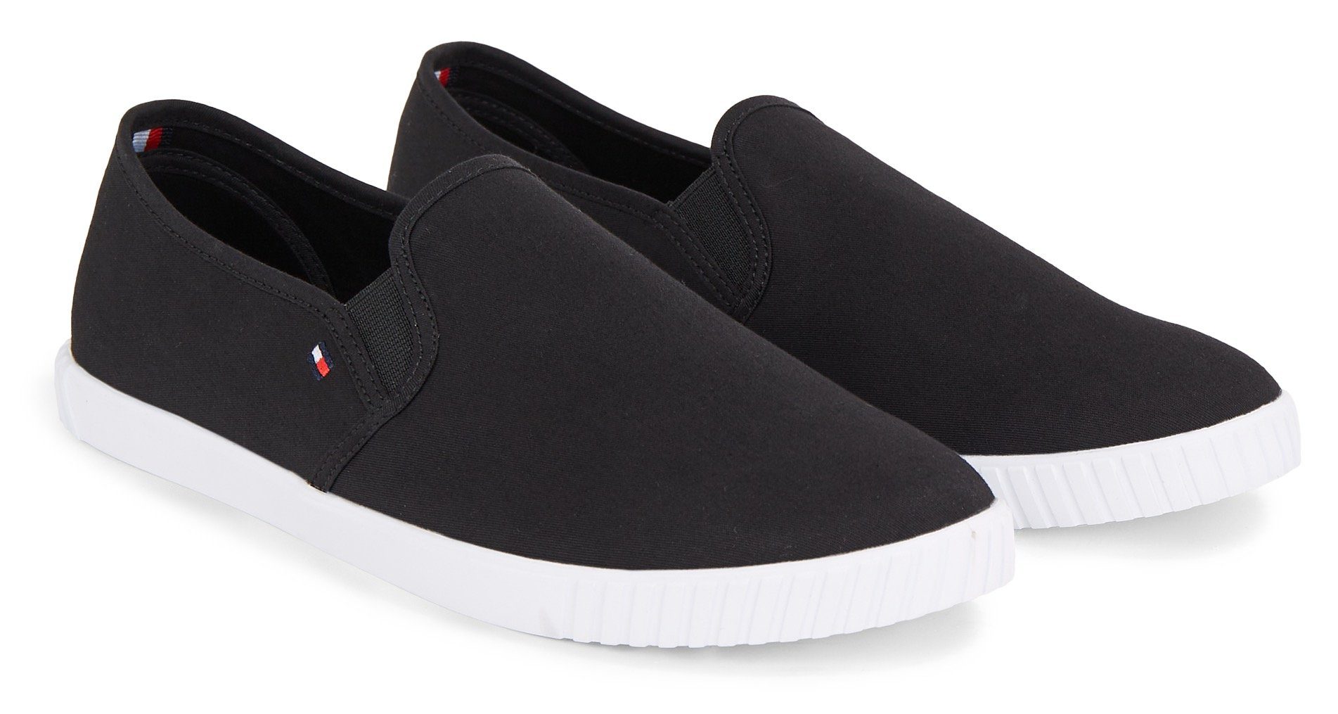 Tommy Hilfiger Instappers CANVAS SLIP-ON SNEAKER Vrijetijdsschoen, slip-on sneaker, zomerschoen met...