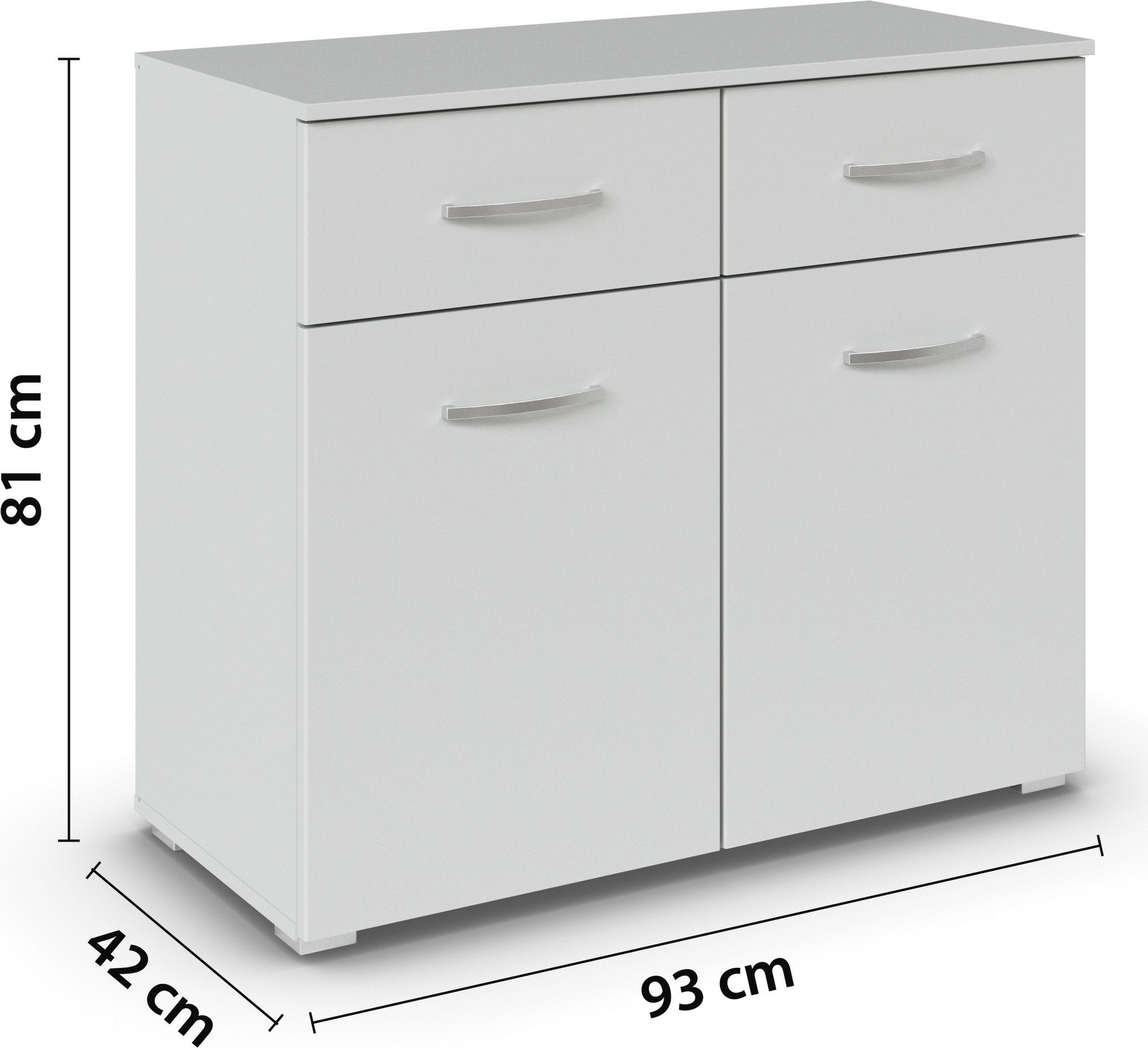 rauch Kast met laden en deuren Pure by Aditio in minimalistisch design, 2 laden met soft-closefunctie