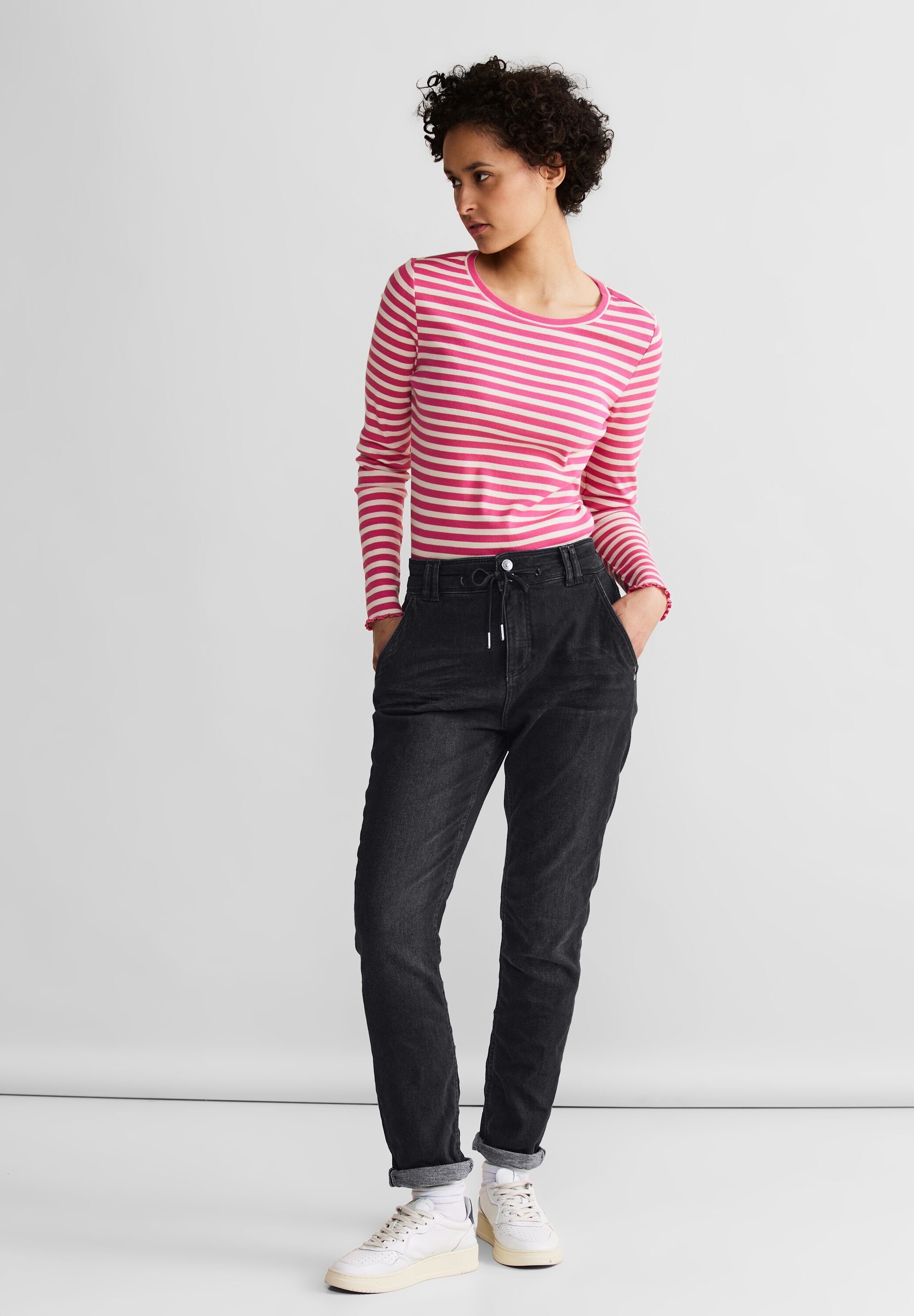 STREET ONE Loose fit jeans BONNY met koord