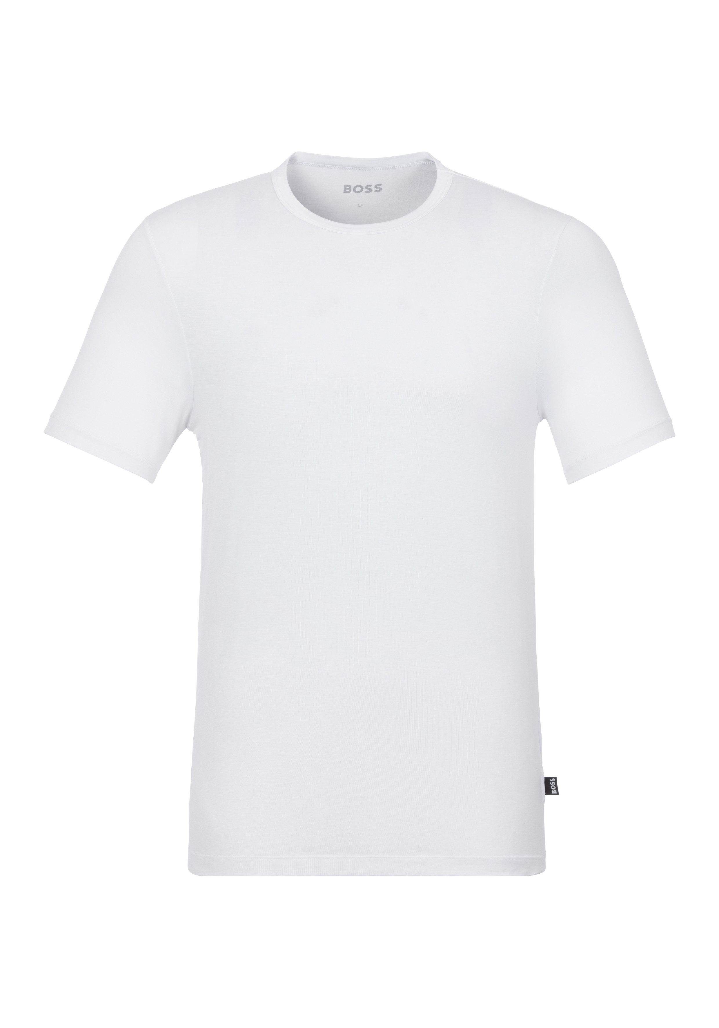 BOSS T-shirt TShirt RN 3P Natura effen t-shirt met merklabel (3-delig)